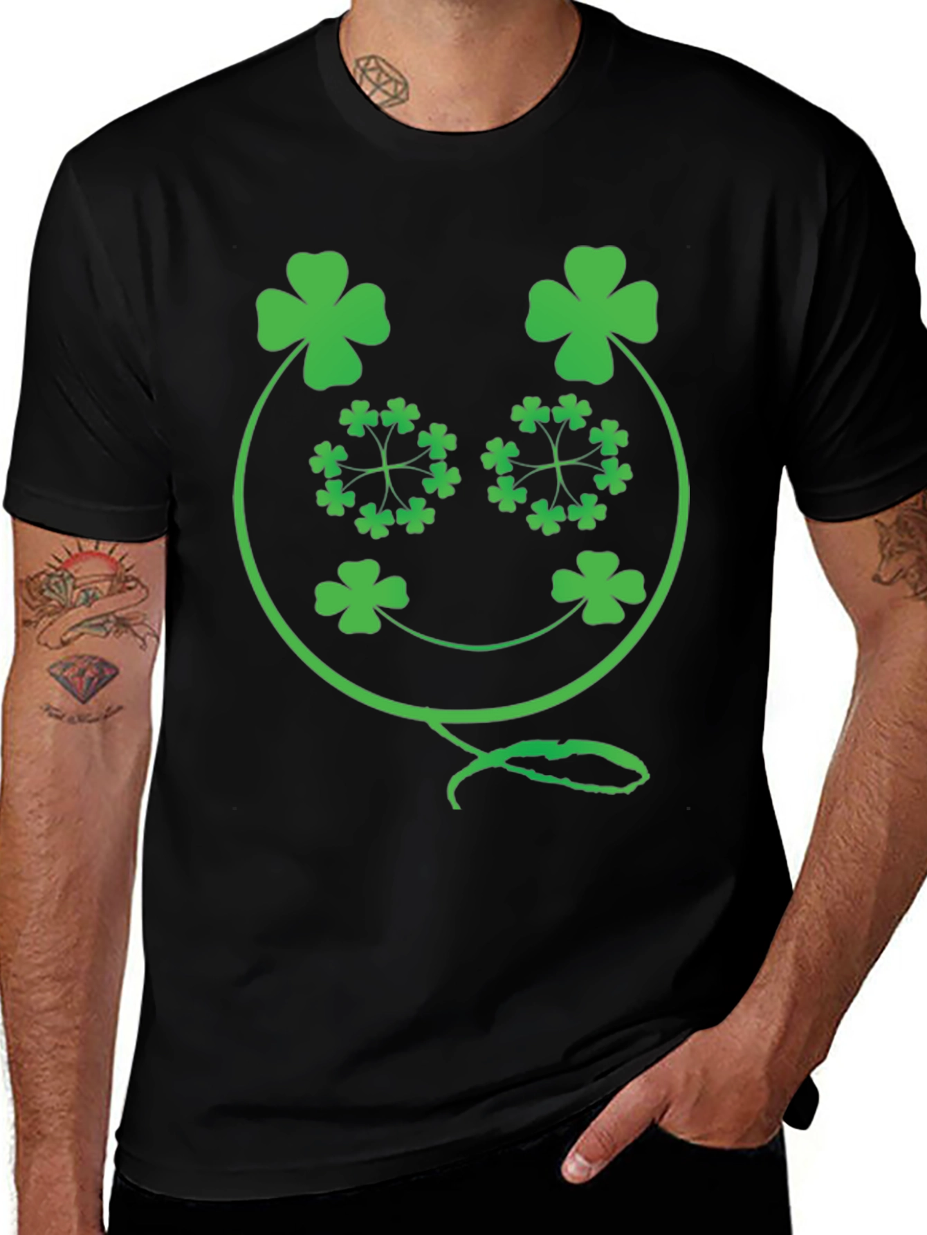 Shamrock Face Graphic Tee - St. Patricks Day Apparel