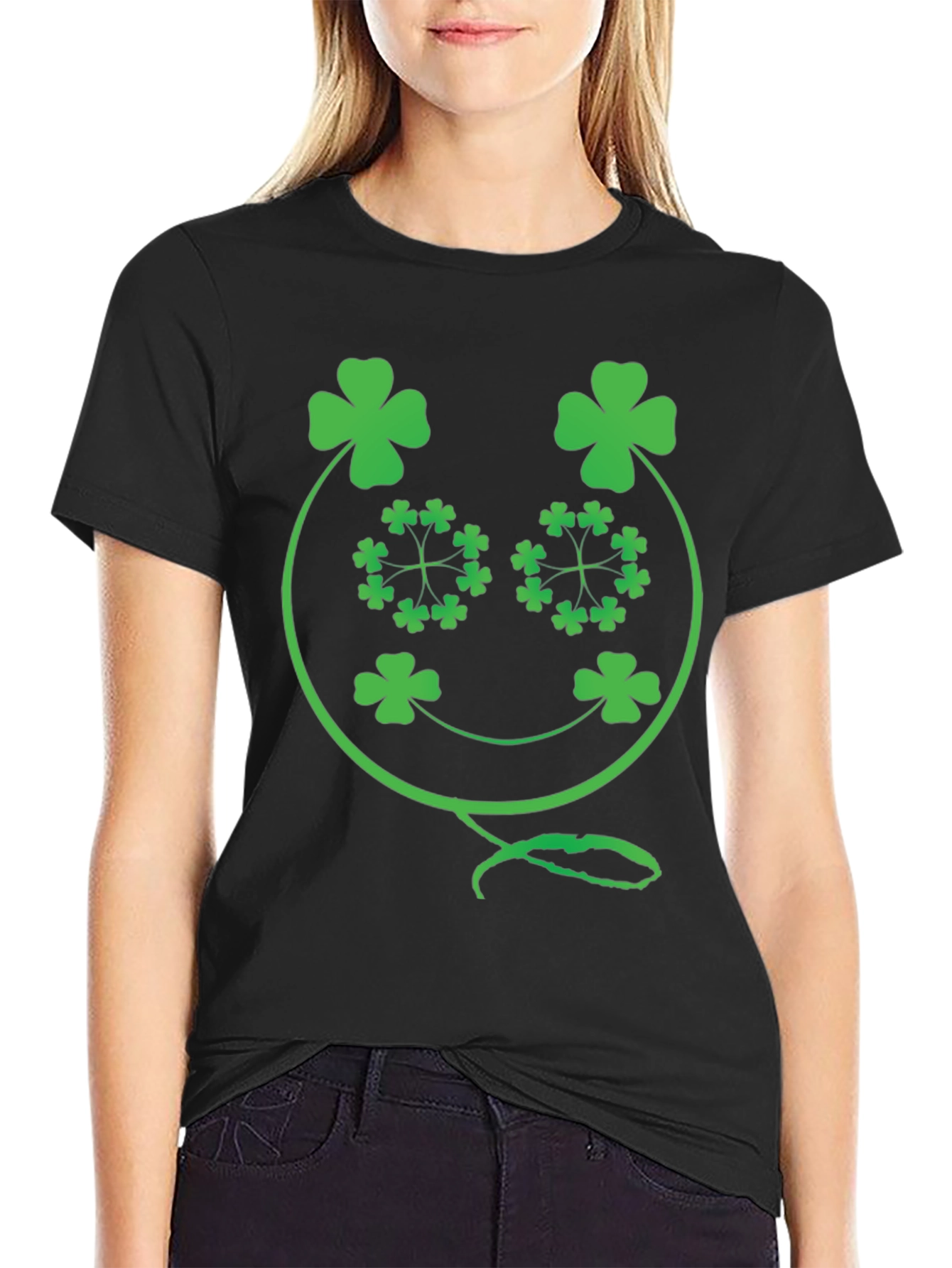 Shamrock Face Graphic Tee - St. Patricks Day Apparel