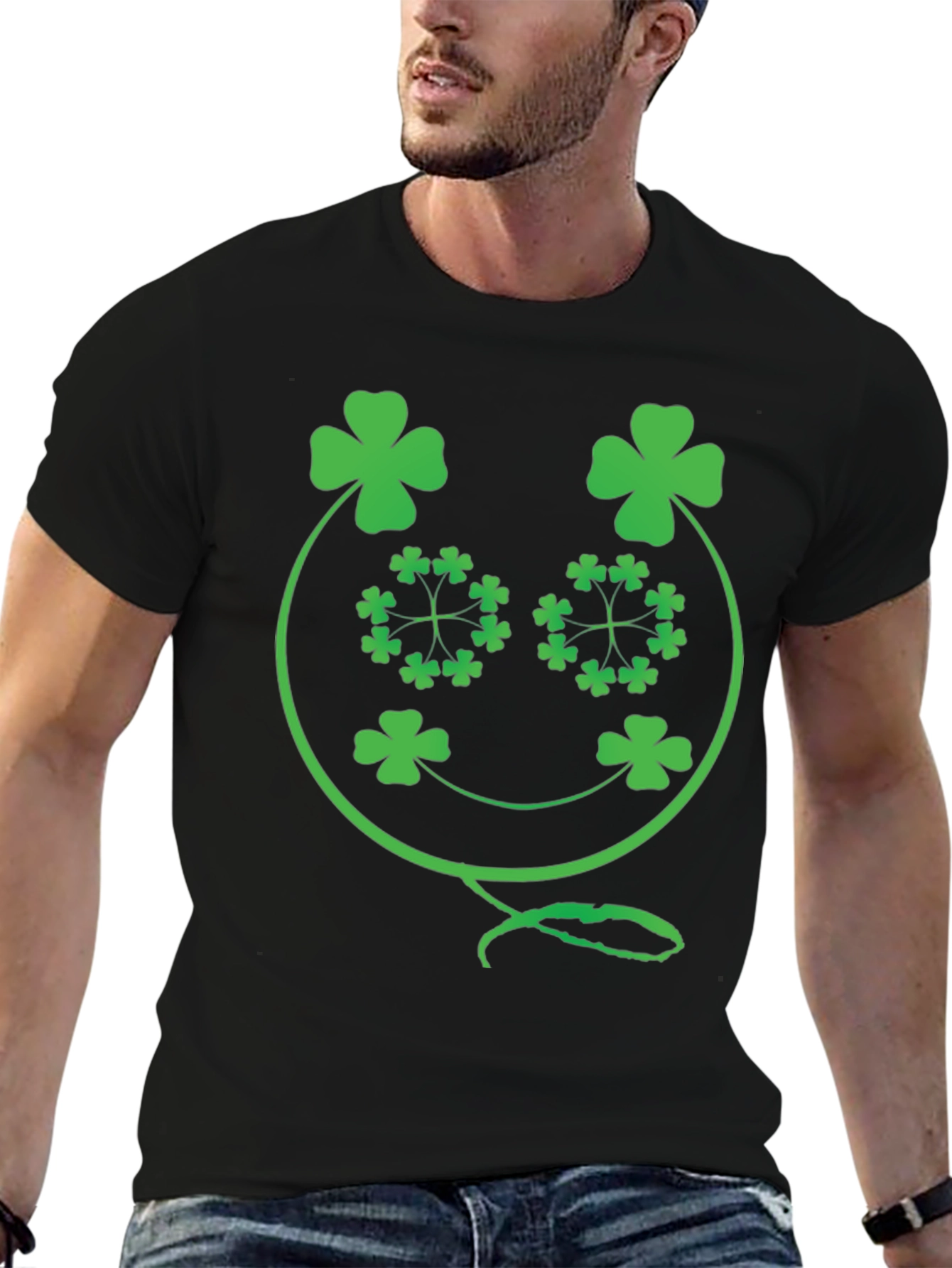 Shamrock Face Graphic Tee - St. Patricks Day Apparel