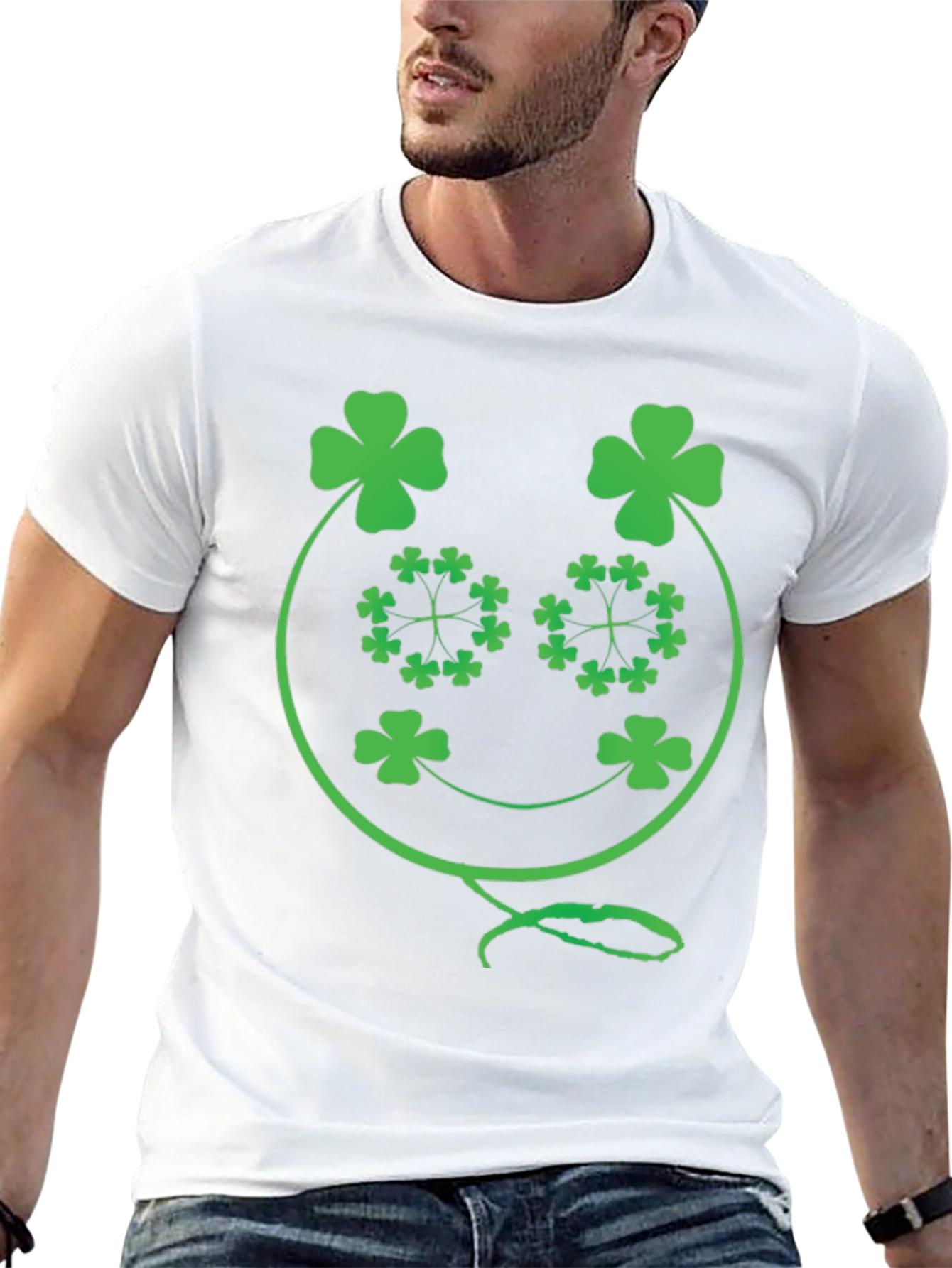 Shamrock Face Graphic Tee - St. Patricks Day Apparel