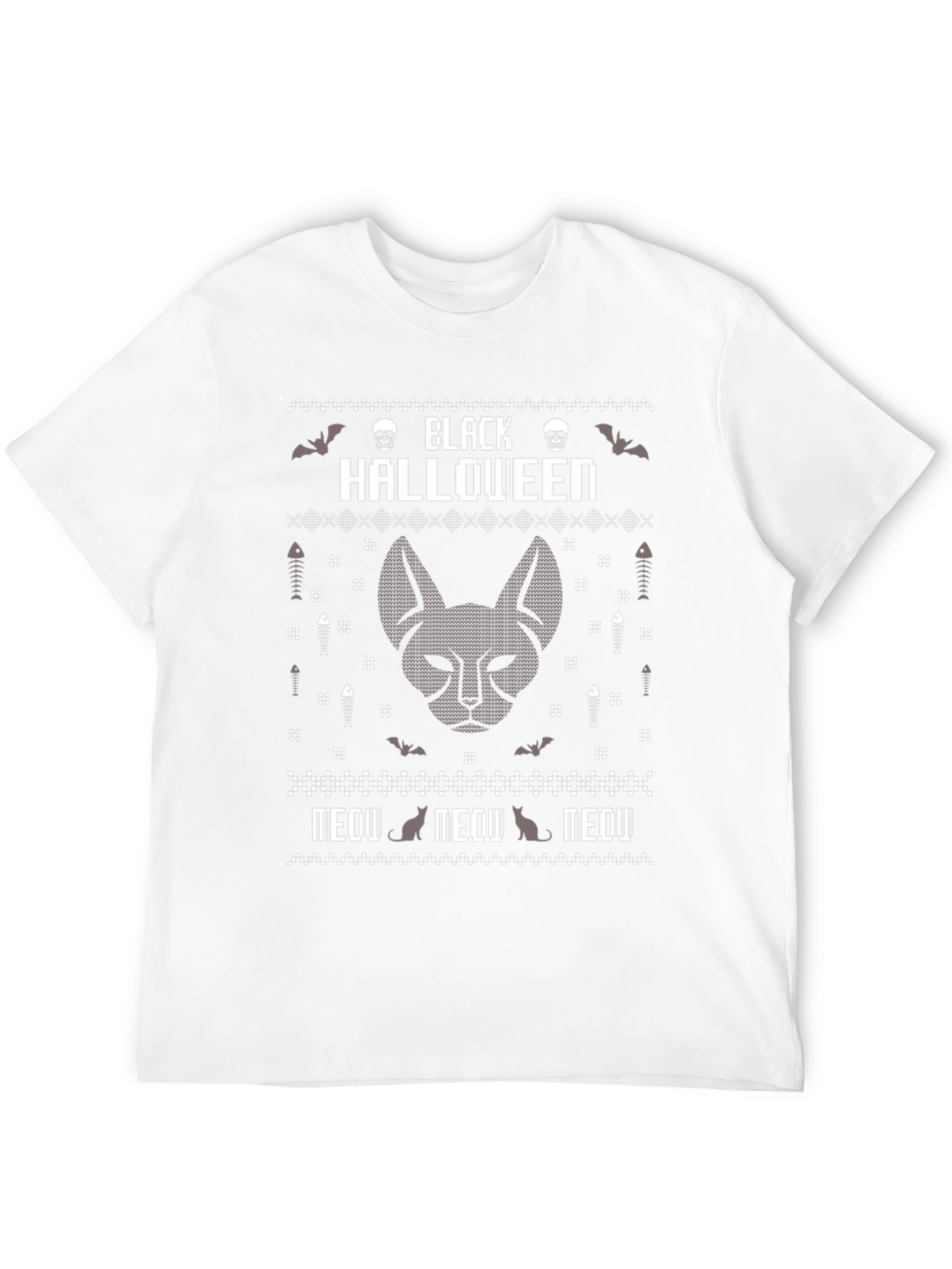 Black Halloween Cat T-Shirt