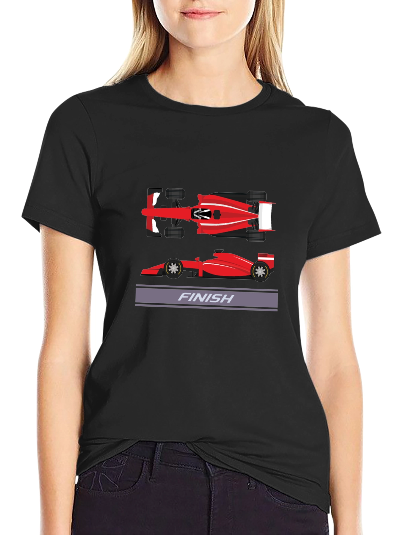 Formula Racing Finish Line Graphic Tee - Black