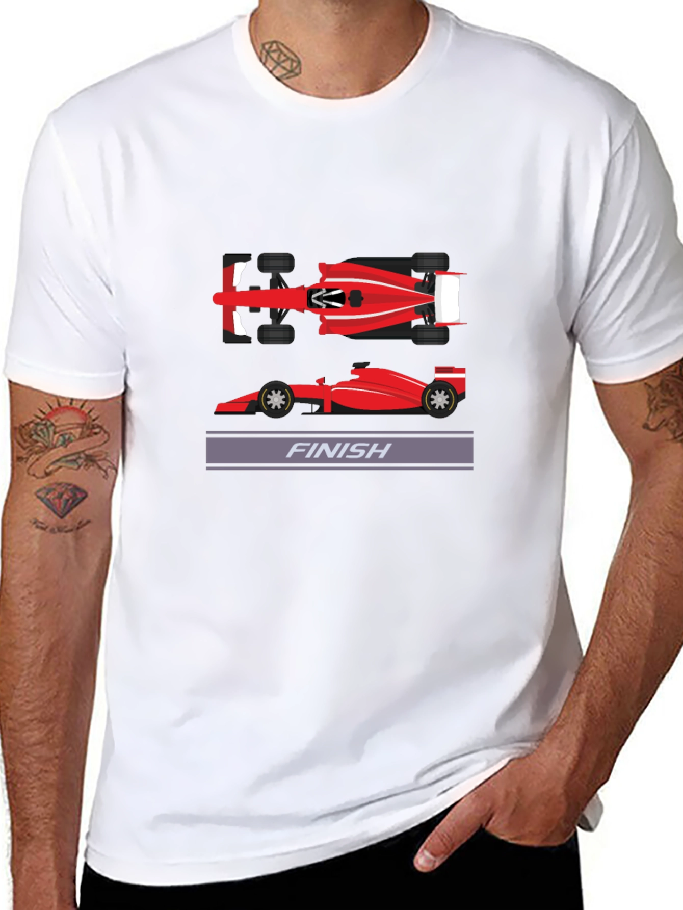 Formula Racing Finish Line Graphic Tee - Black