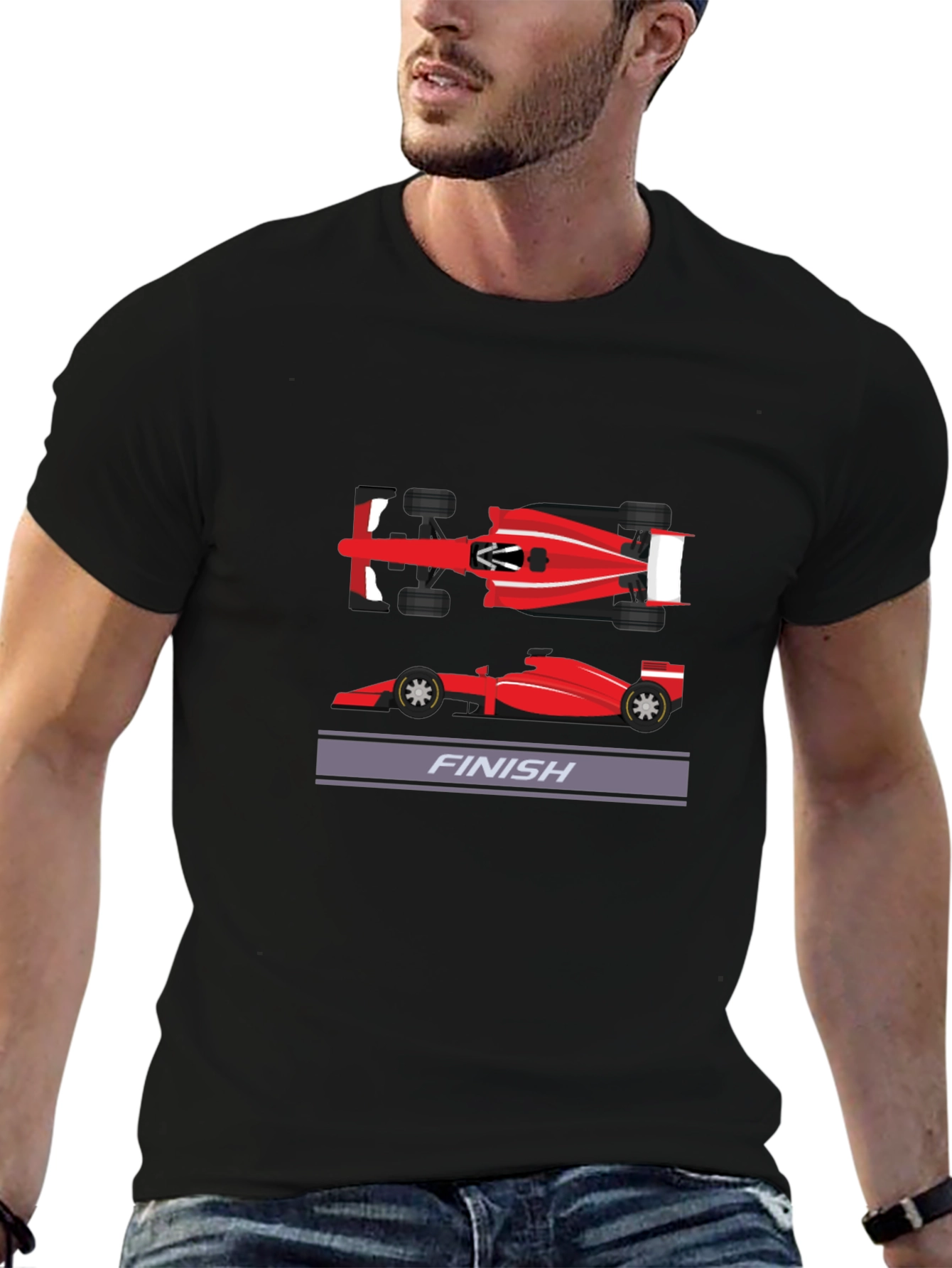 Formula Racing Finish Line Graphic Tee - Black