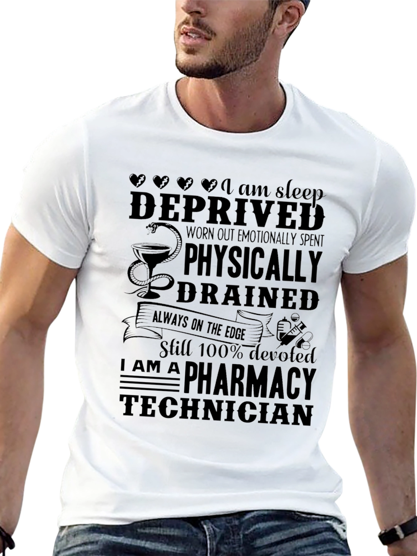 Pharmacy Technician T-Shirt: Sleep Deprived