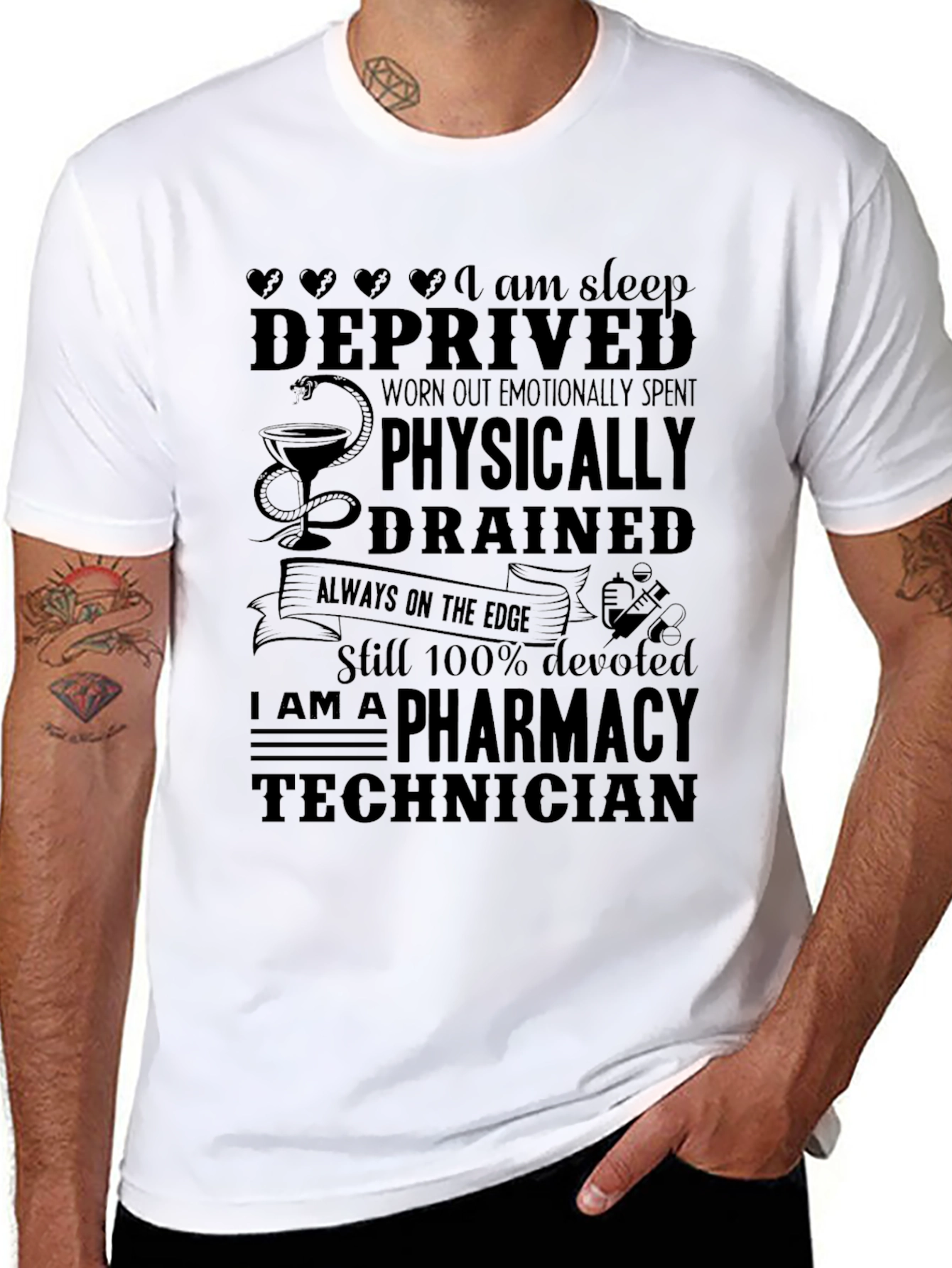 Pharmacy Technician T-Shirt: Sleep Deprived