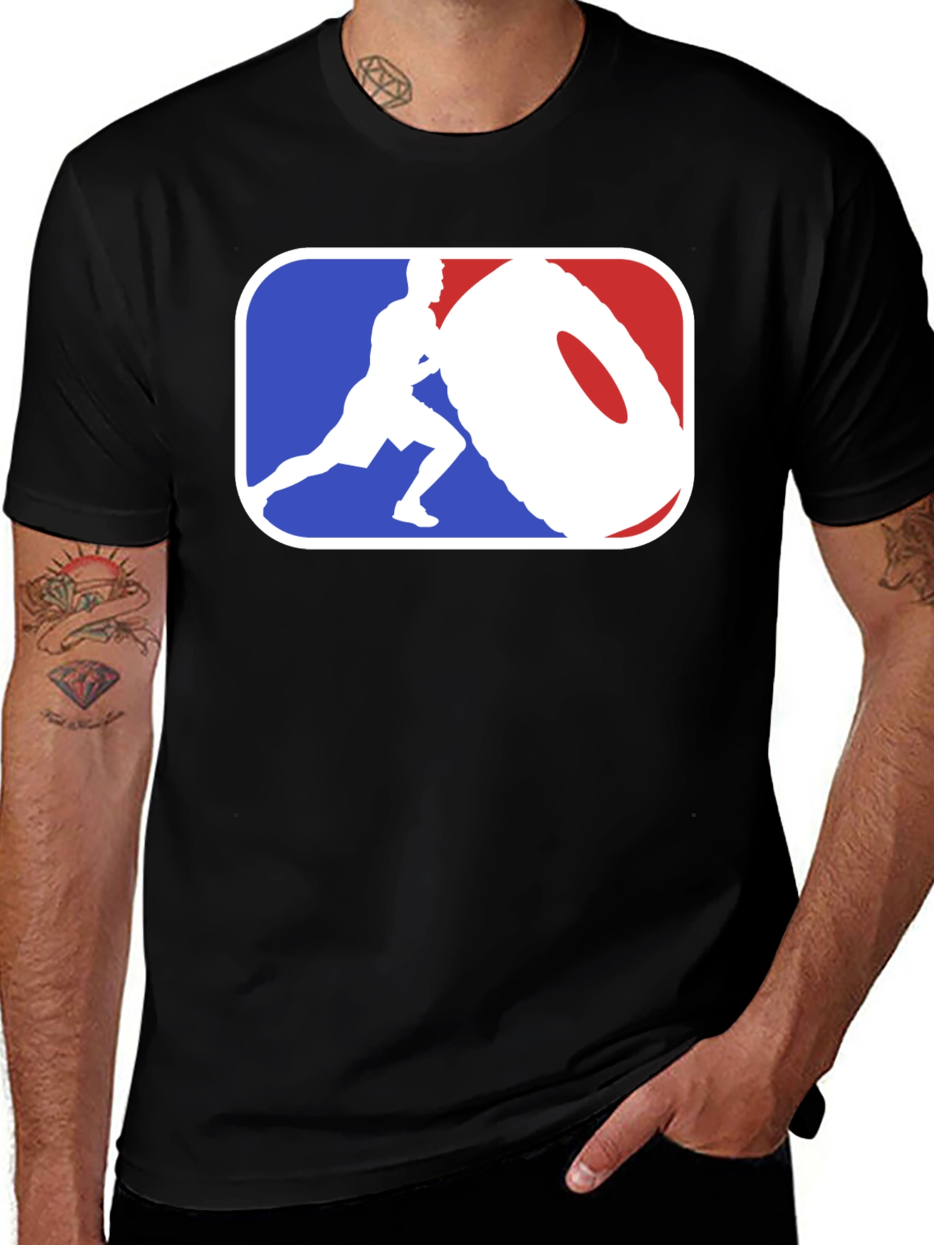Fitness Tire Flip T-Shirt - Gym Workout Tee