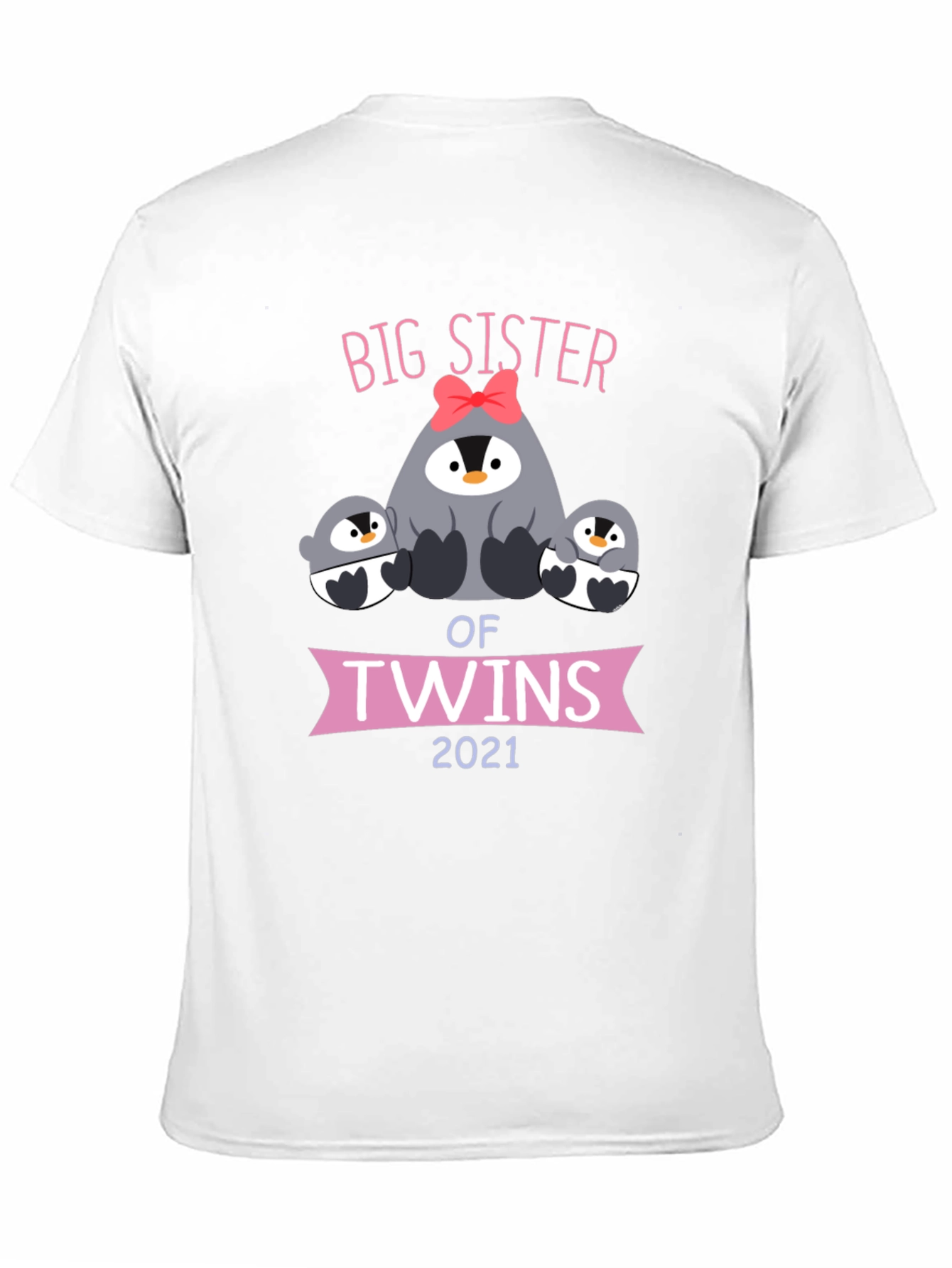 Big Sister of Twins Penguin T-Shirt