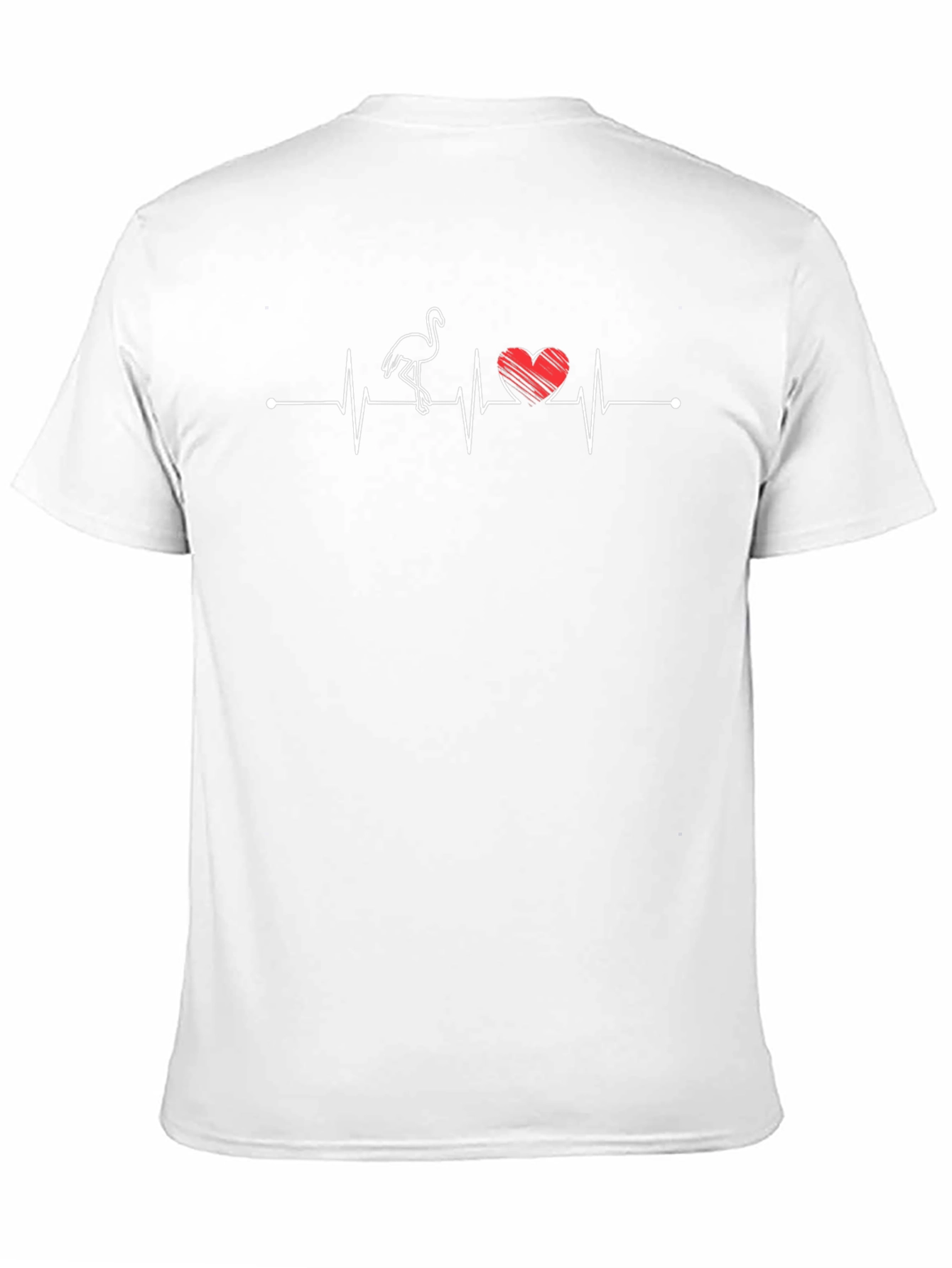 Flamingo Heartbeat T-Shirt - Unique Graphic Tee