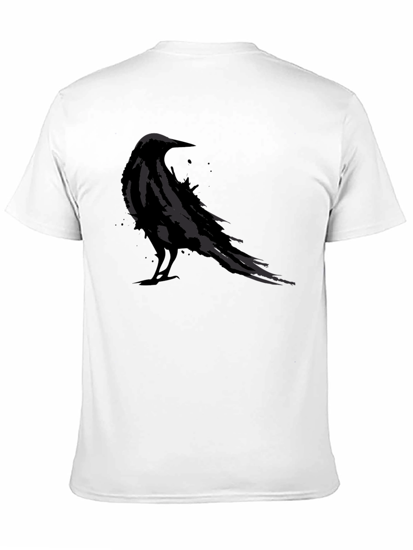 Mens Black Raven Graphic Tee - Stylish Bird Design