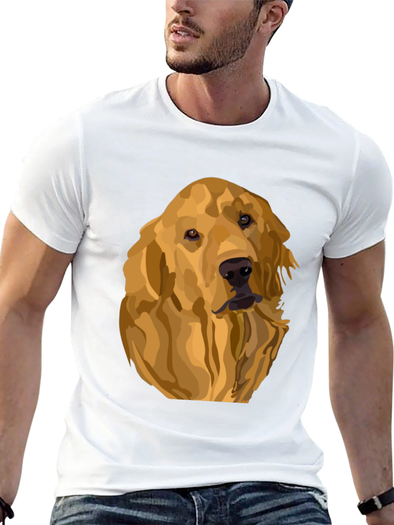 Golden Retriever Dog Graphic Tee - Unisex Black T-Shirt