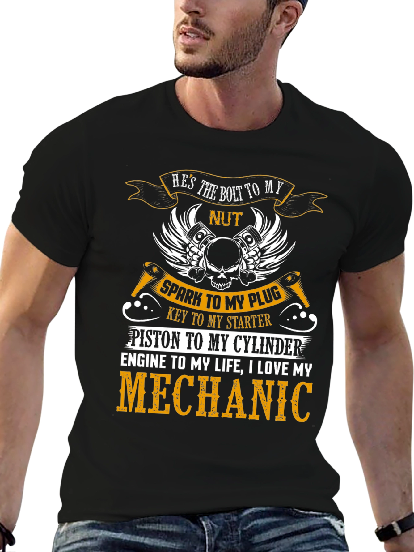 Mechanic Lover Graphic T-Shirt - Bolt to My Nut