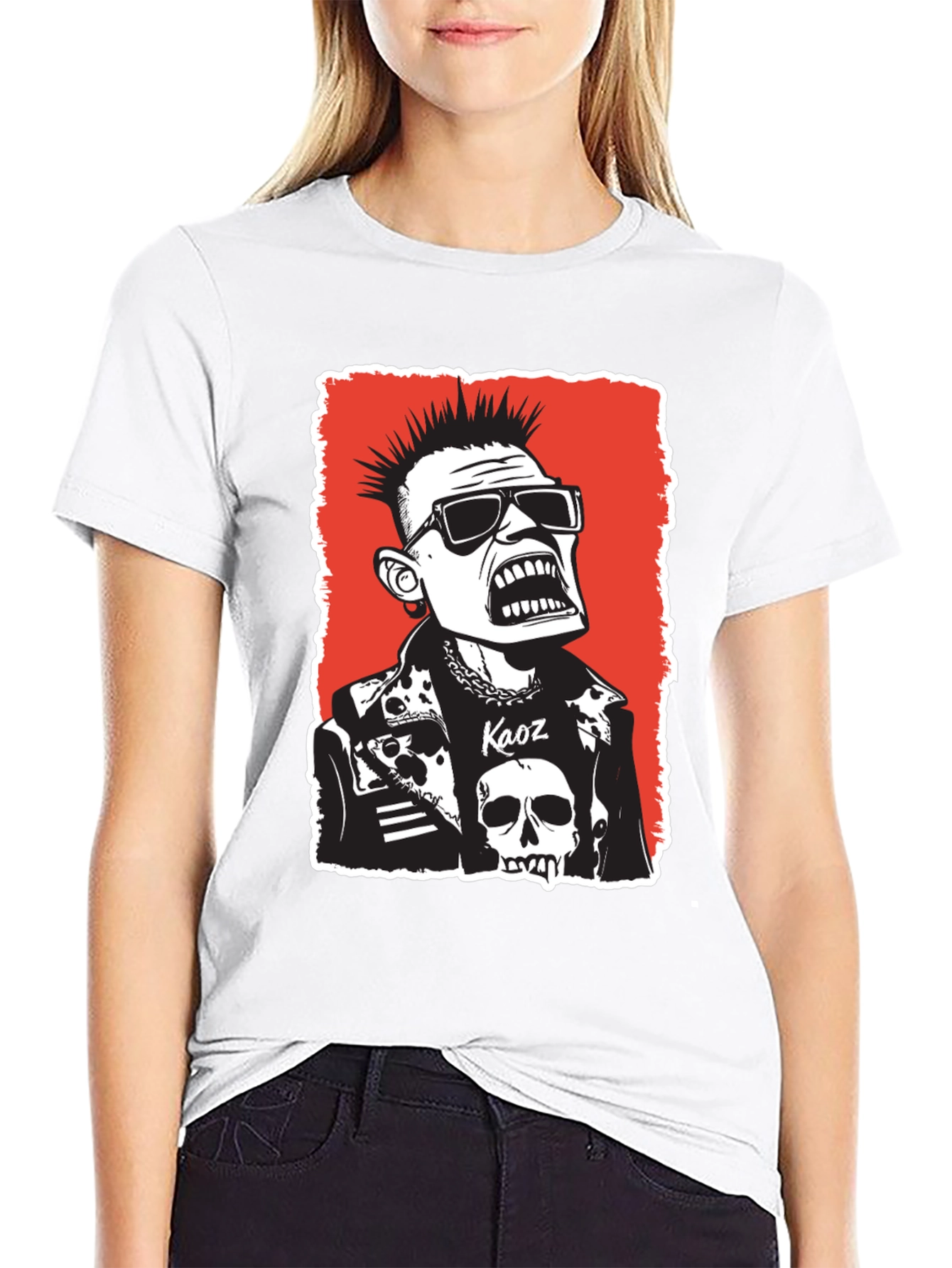 Punk Rock Kaos Graphic Tee - Black