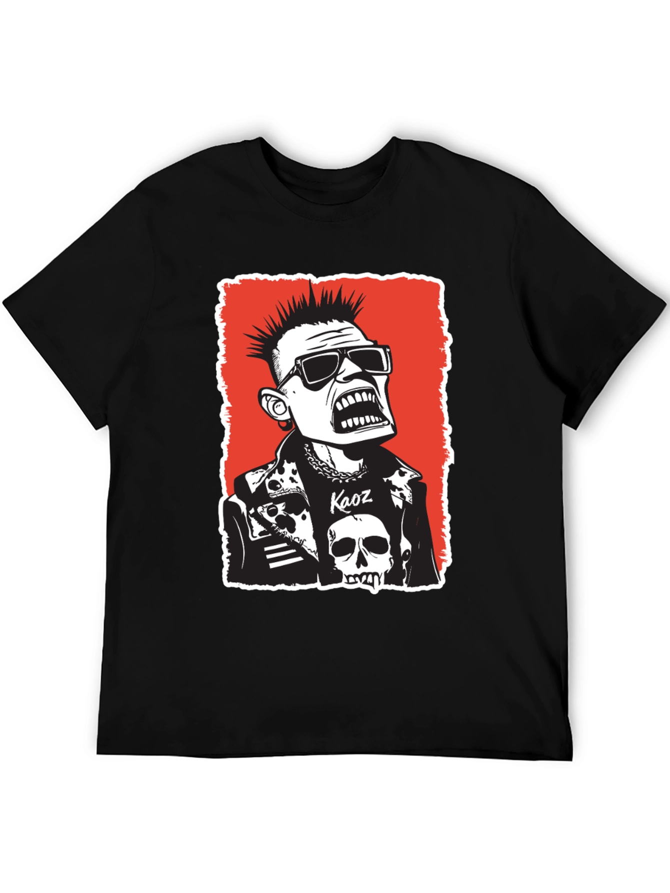 Punk Rock Kaos Graphic Tee - Black