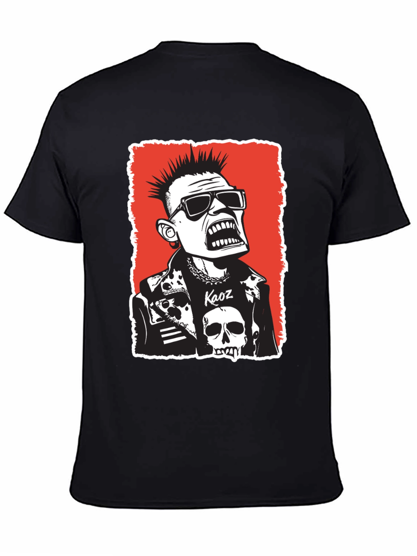 Punk Rock Kaos Graphic Tee - Black