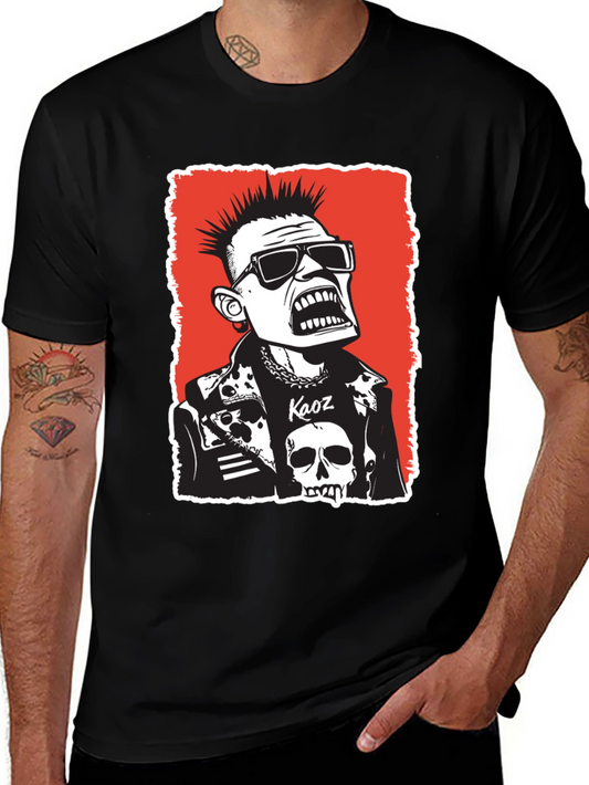 Punk Rock Kaos Graphic Tee - Black