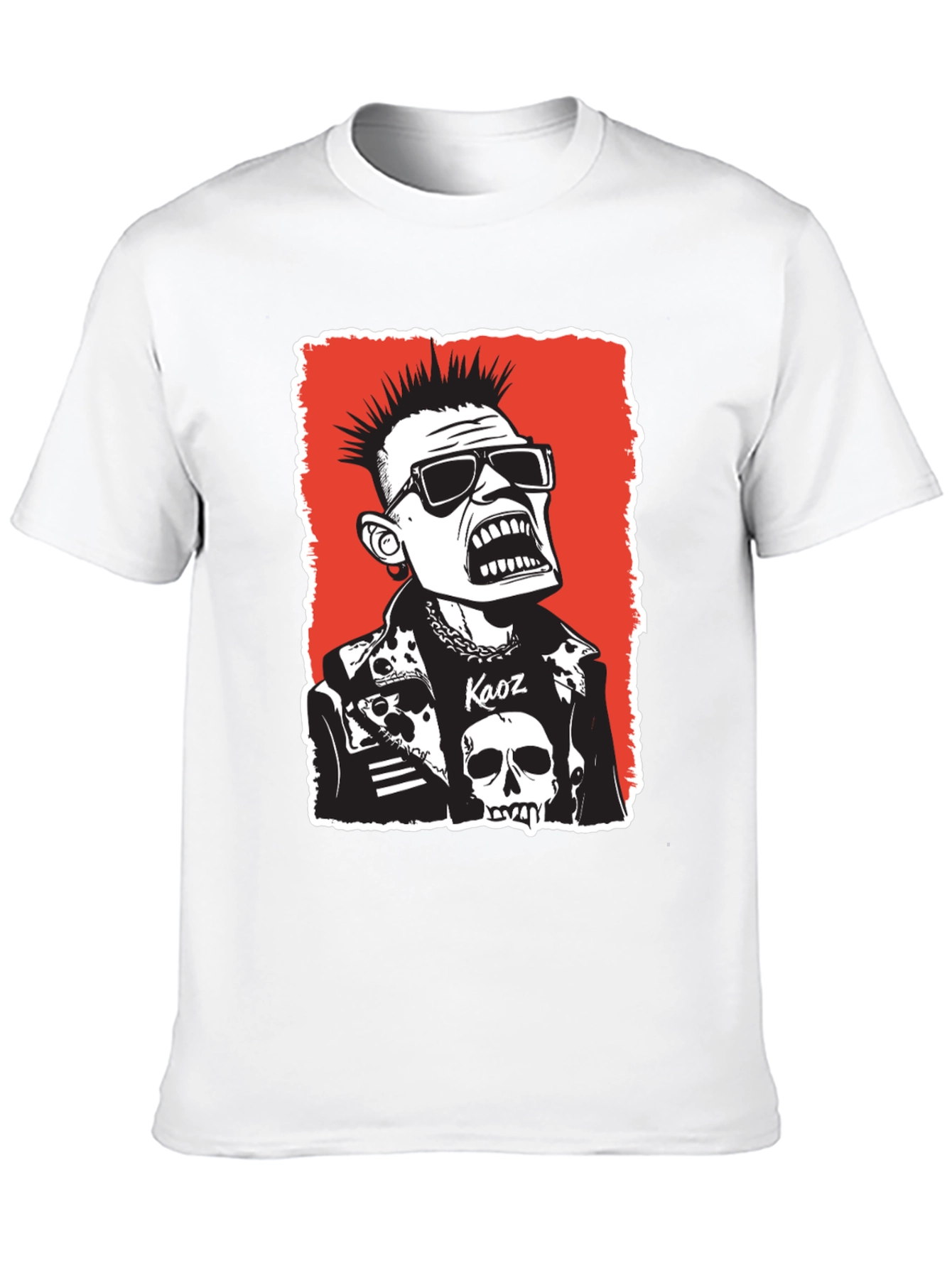 Punk Rock Kaos Graphic Tee - Black