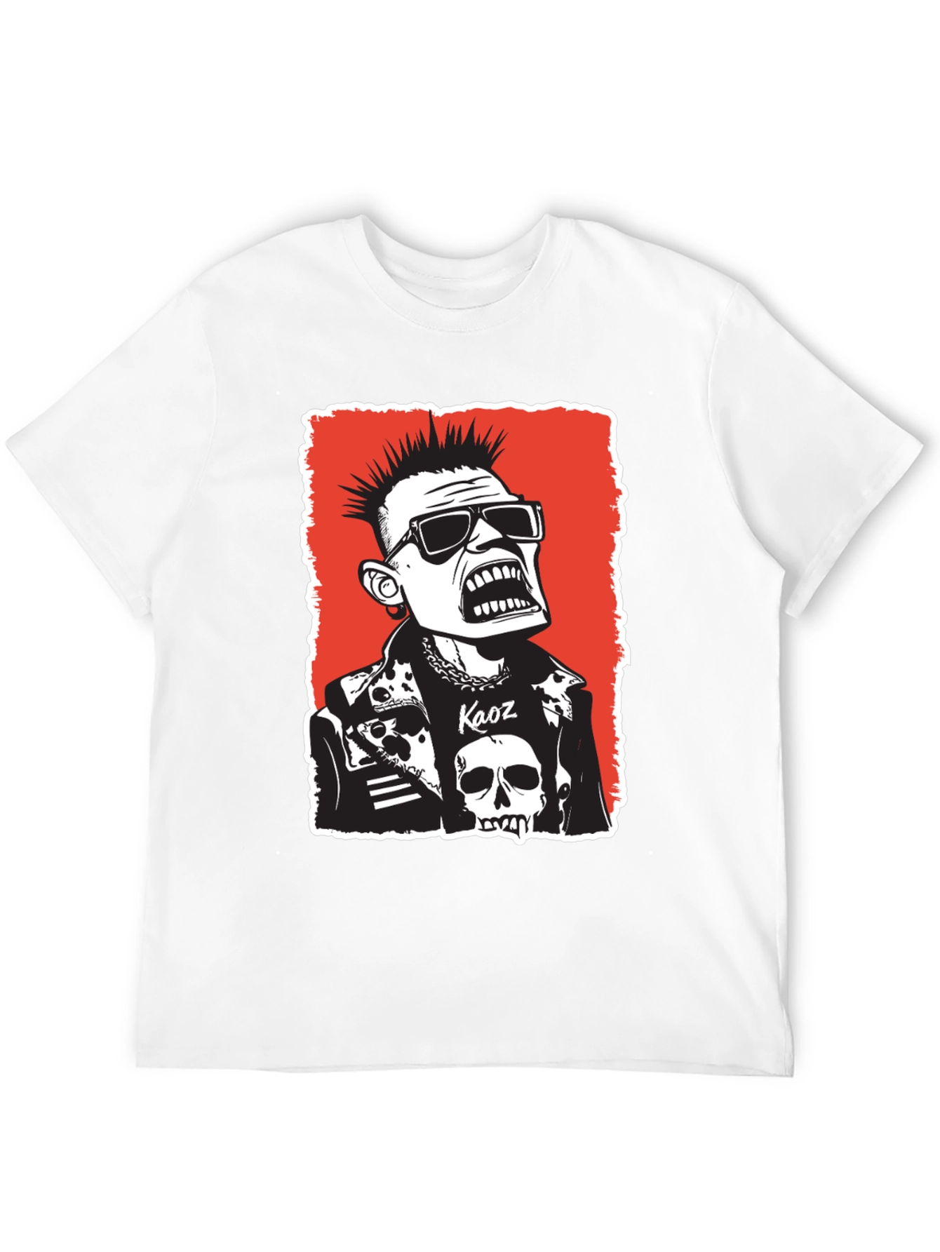 Punk Rock Kaos Graphic Tee - Black