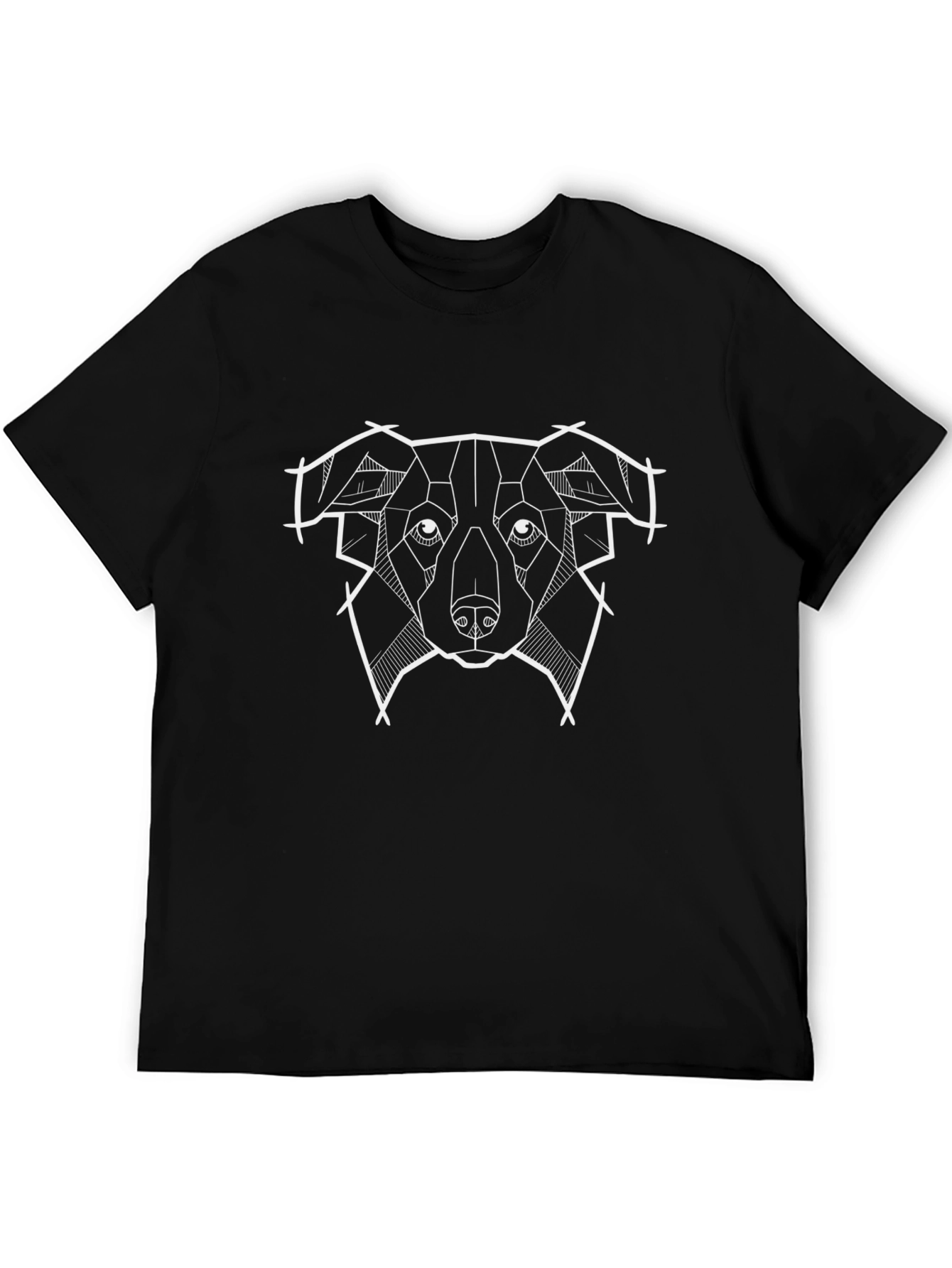 Geometric Dog Graphic T-Shirt - Modern Canine Tee
