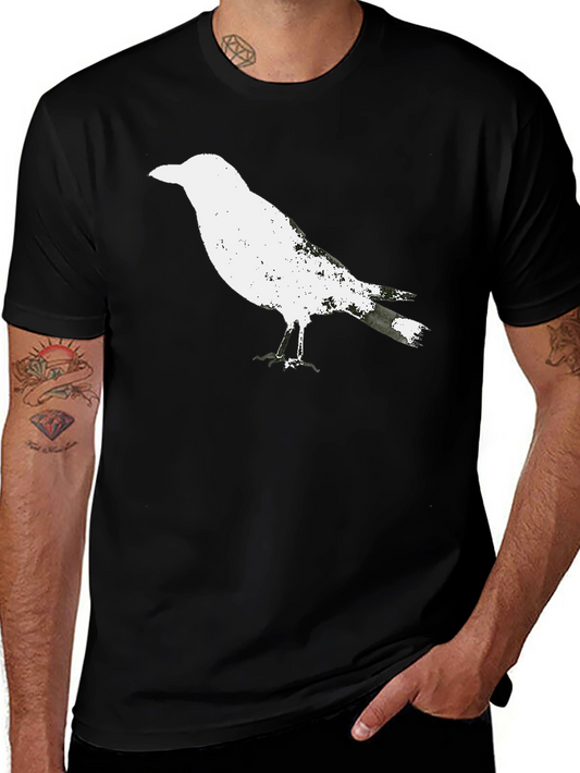 Raven Graphic Tee - Black Cotton T-Shirt