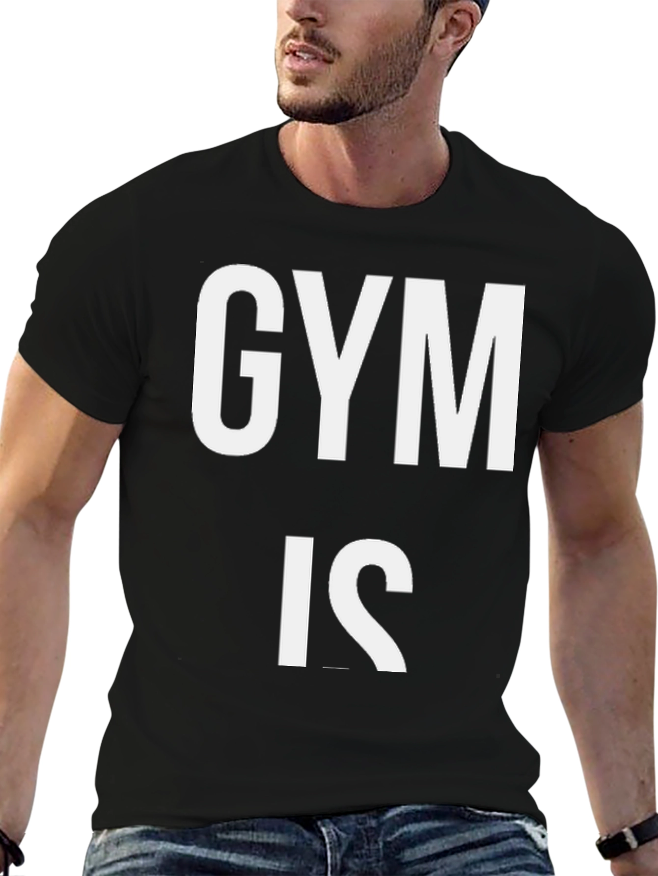 Gym Is T-Shirt - Black Cotton Fitness Tee