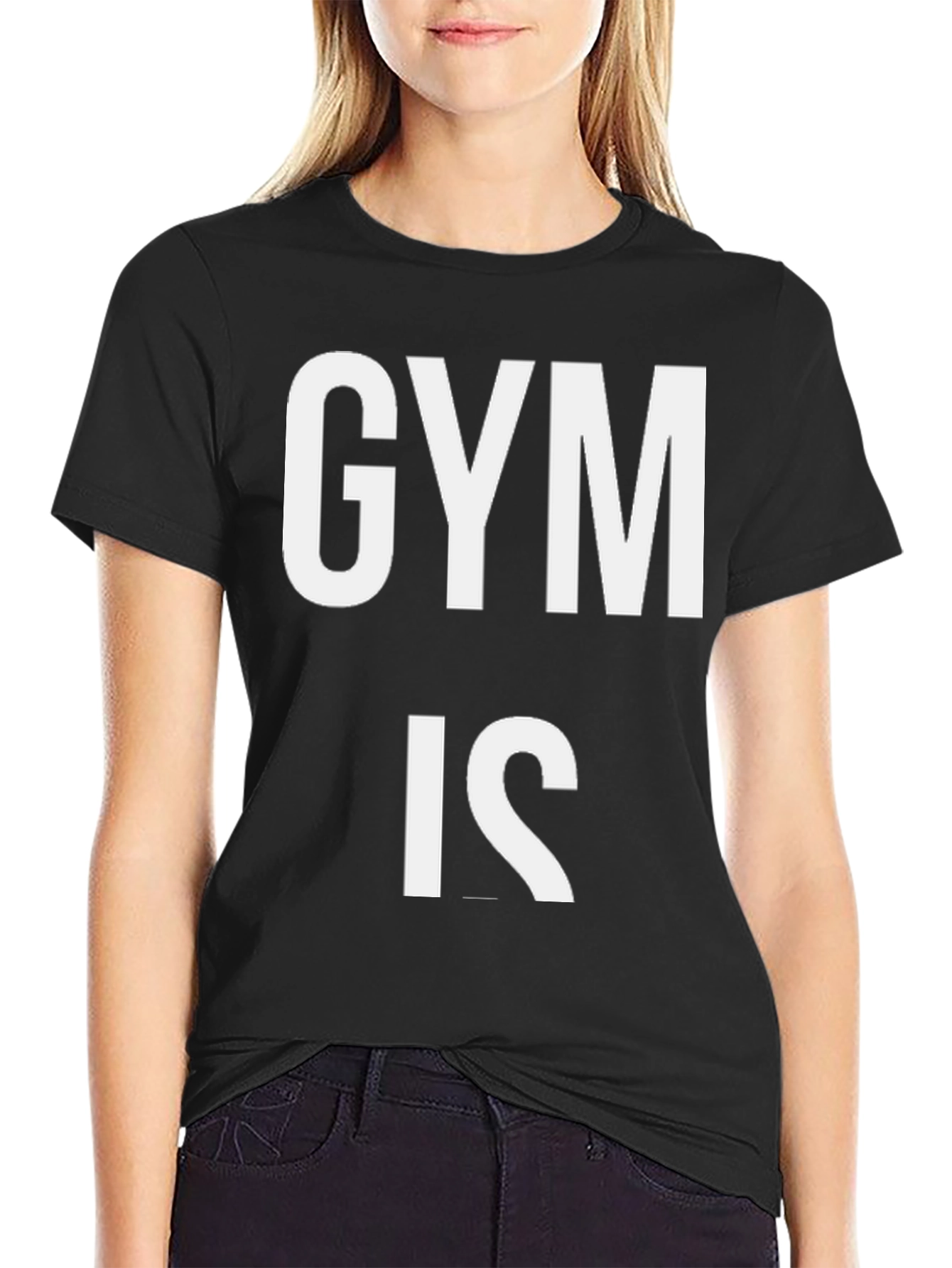 Gym Is T-Shirt - Black Cotton Fitness Tee