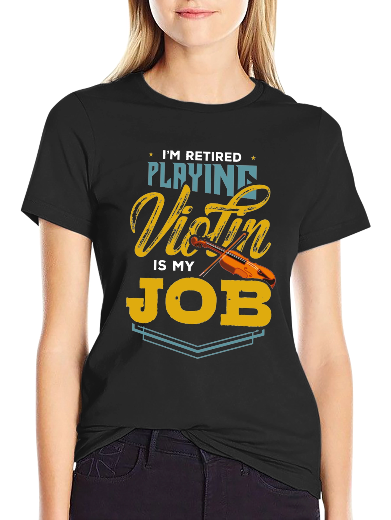 Retired Playing Violin T-Shirt Musician Gift