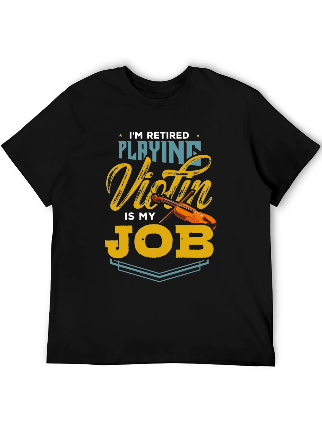 Retired Playing Violin T-Shirt Musician Gift