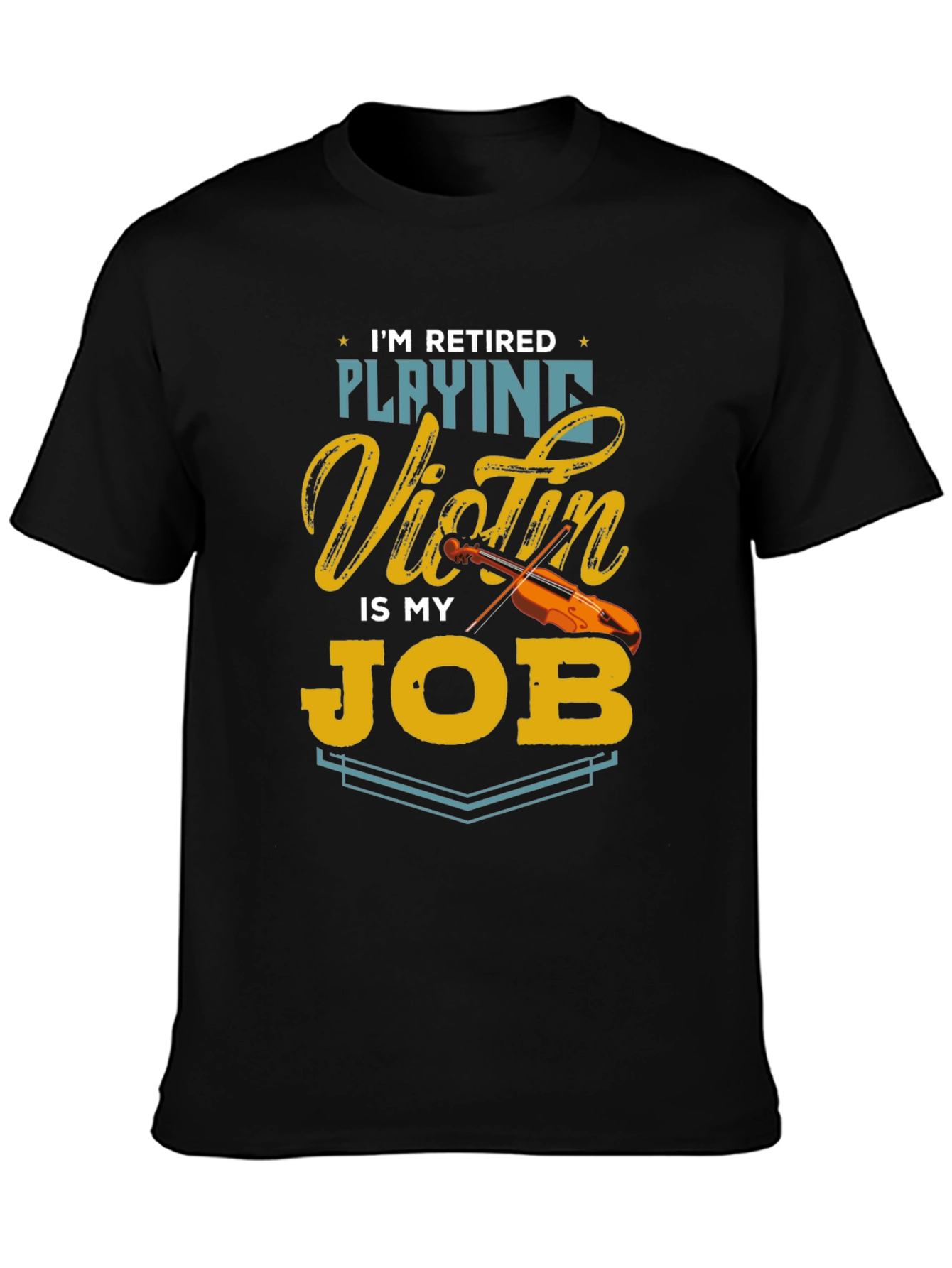 Retired Playing Violin T-Shirt Musician Gift