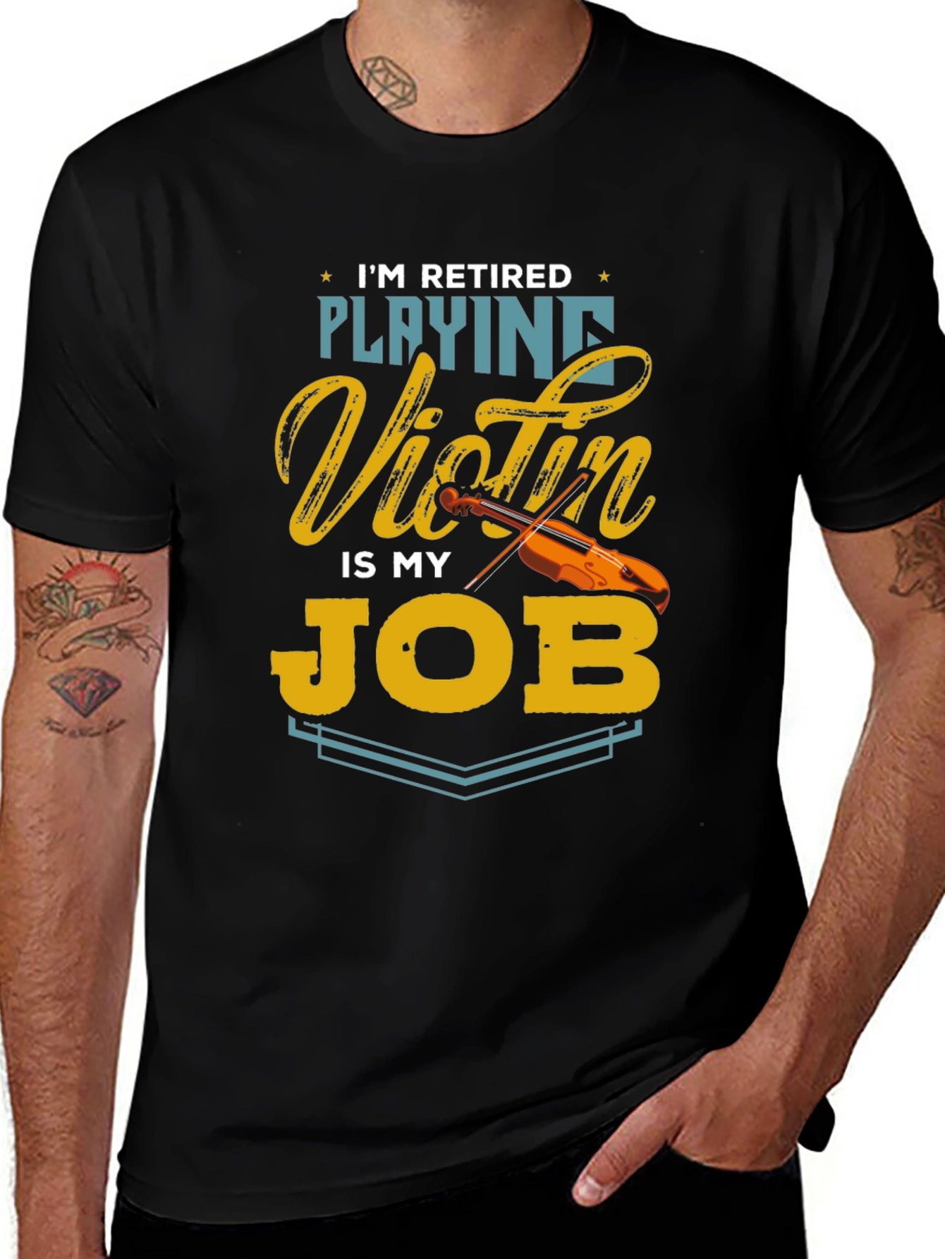 Retired Playing Violin T-Shirt Musician Gift