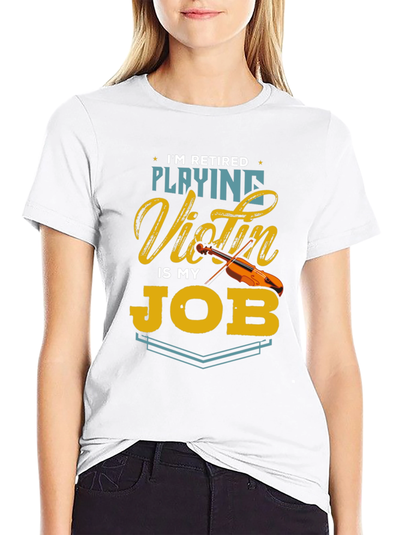 Retired Playing Violin T-Shirt Musician Gift