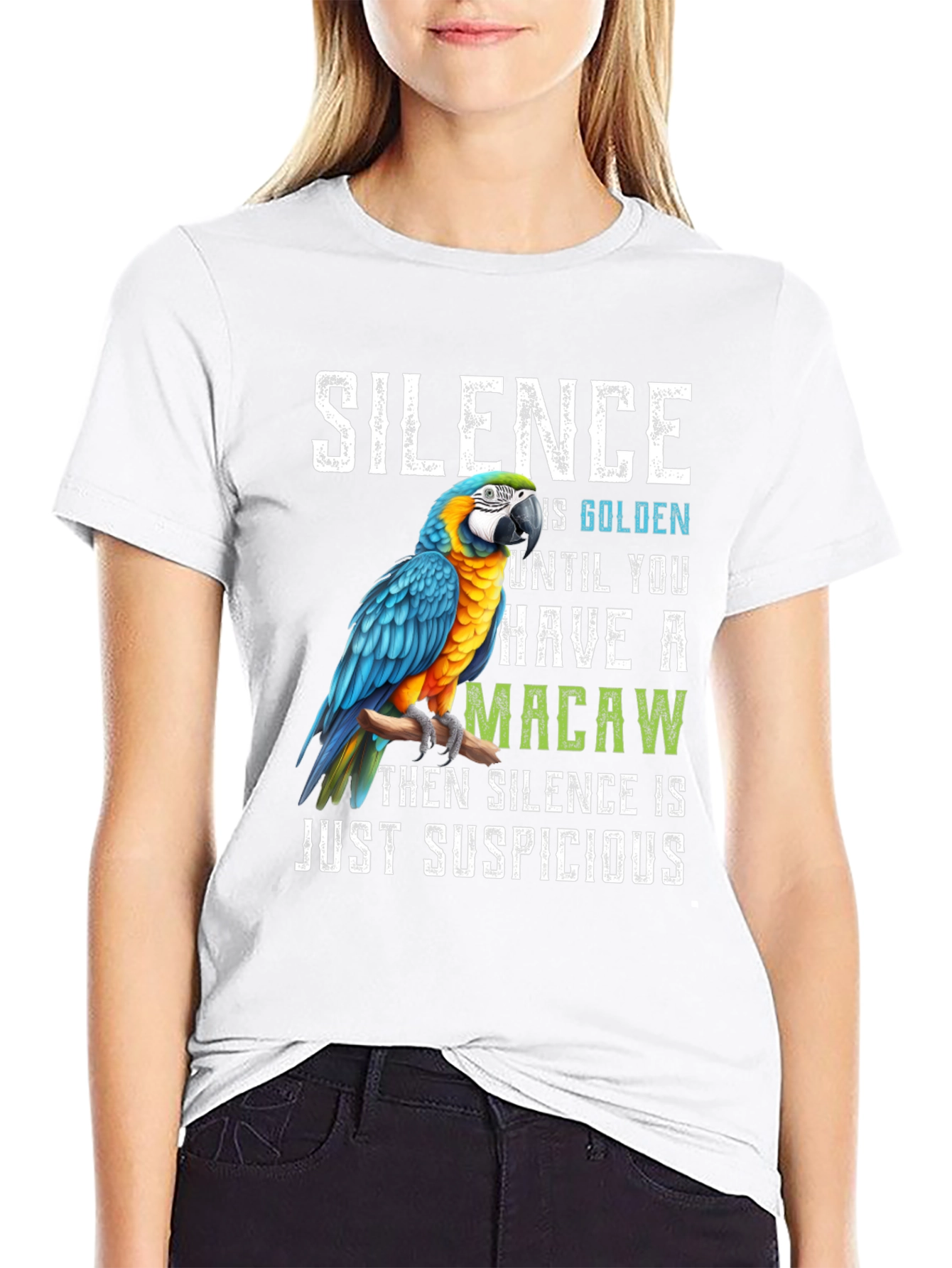 Silence is Golden Macaw T-Shirt