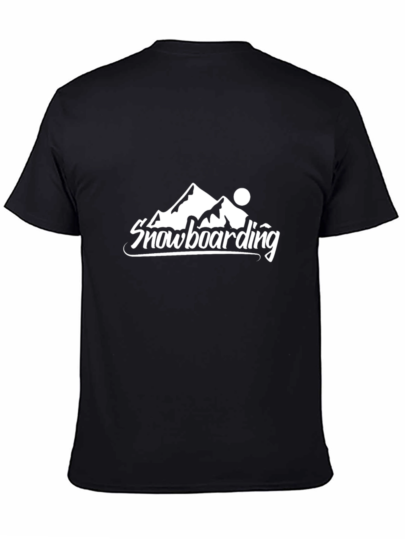 Snowboarding Mountain Graphic Black T-Shirt