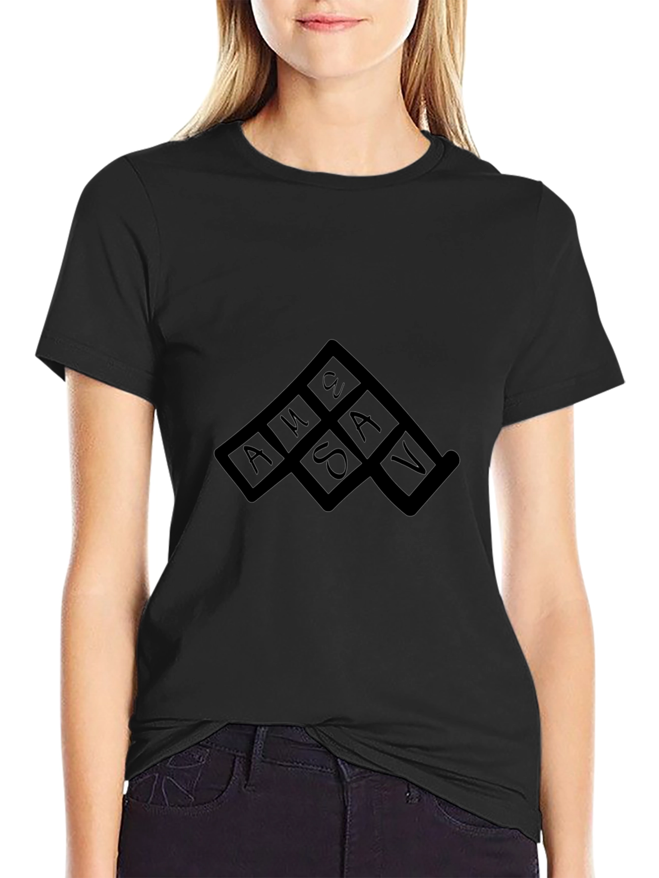 Mystery Square Graphic Black T-Shirt