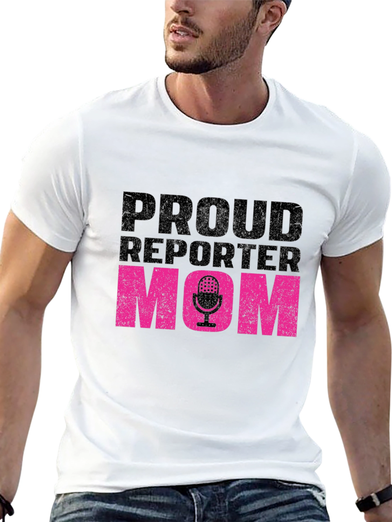 Proud Reporter Mom T-Shirt Black Crew Neck Tee