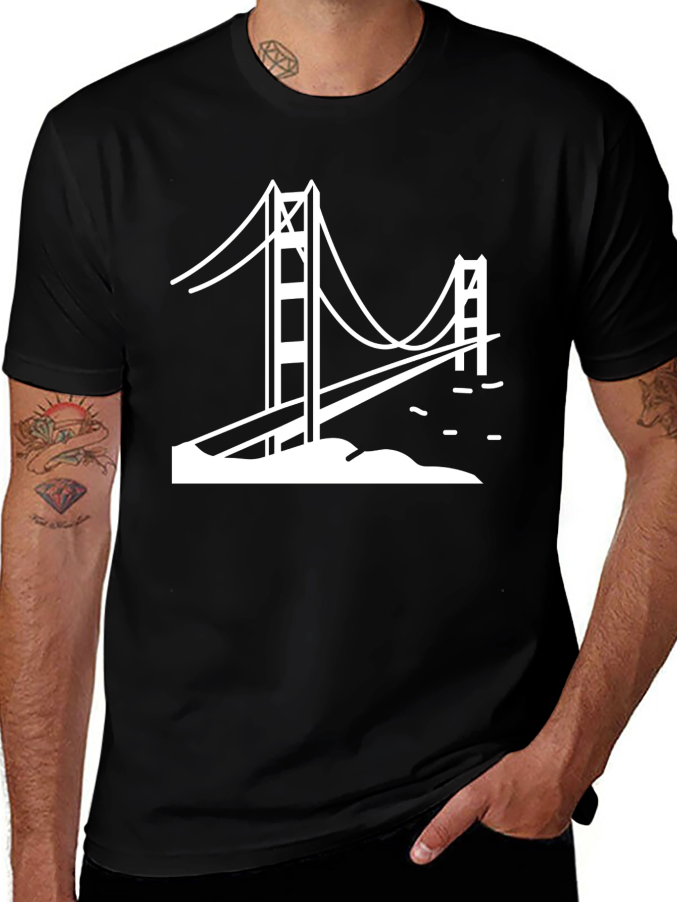 Golden Gate Bridge Graphic Tee - Classic Black