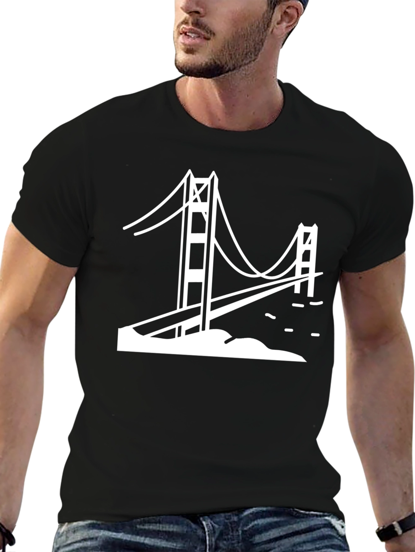 Golden Gate Bridge Graphic Tee - Classic Black