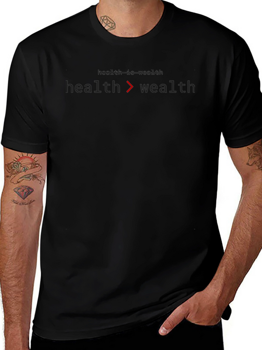 Health Over Wealth Graphic Tee - Menswear