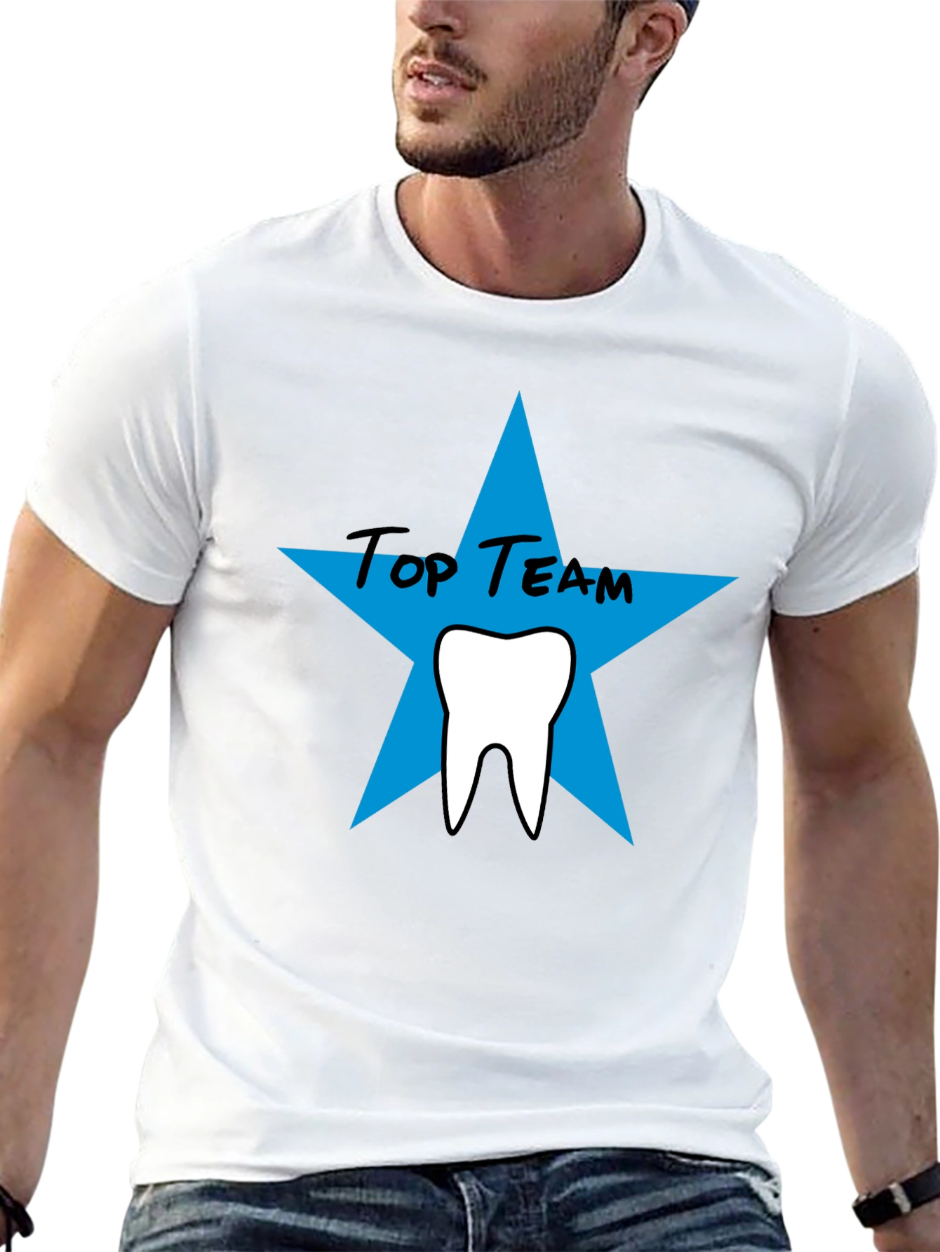 Top Team Dental T-Shirt - Black Crew Neck Tee