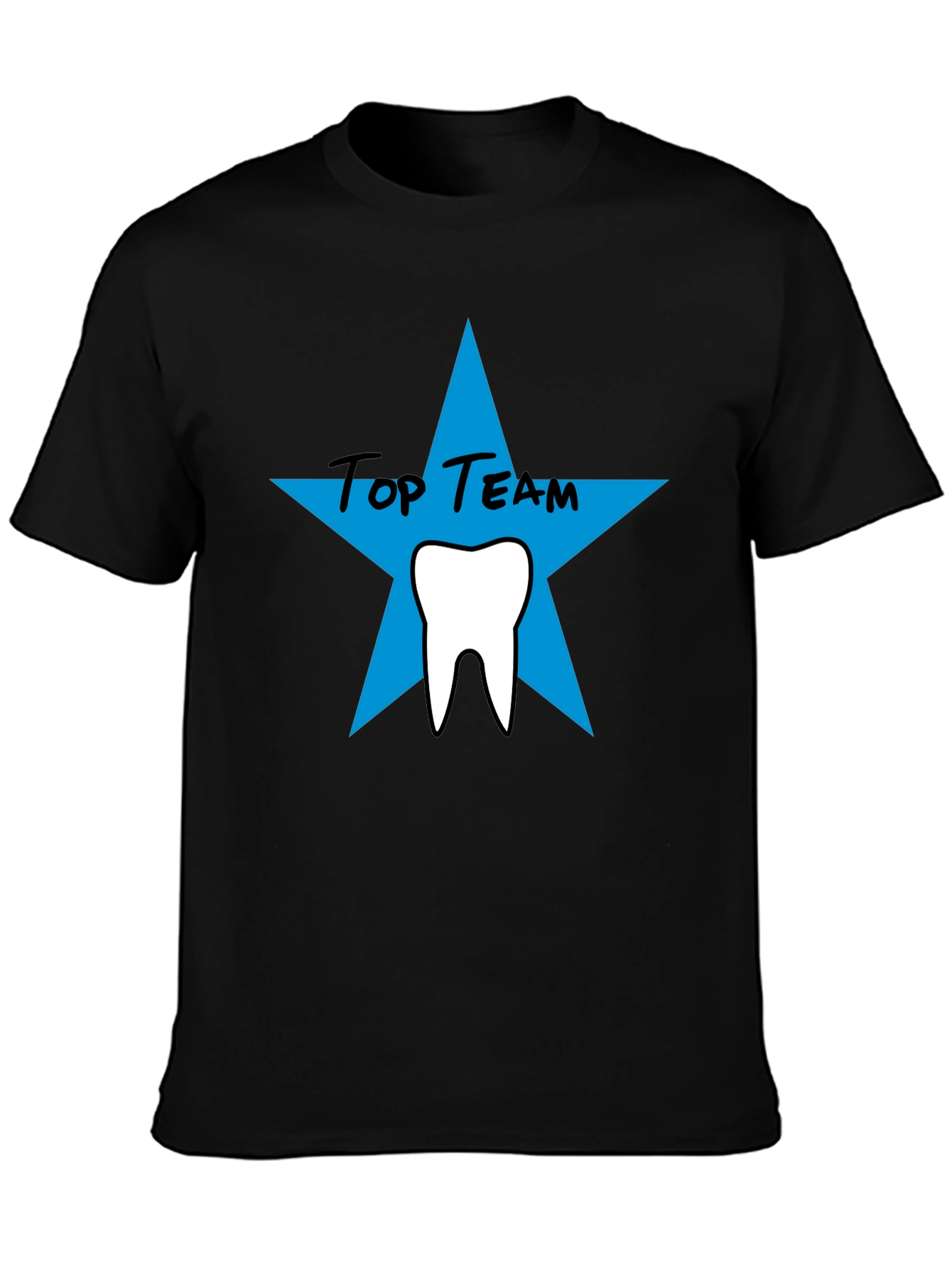 Top Team Dental T-Shirt - Black Crew Neck Tee