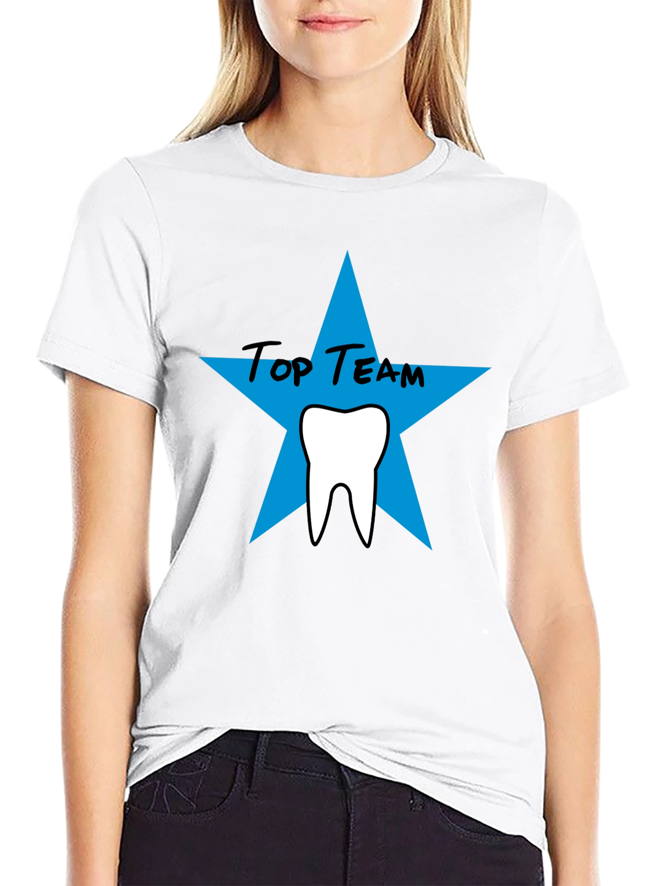 Top Team Dental T-Shirt - Black Crew Neck Tee