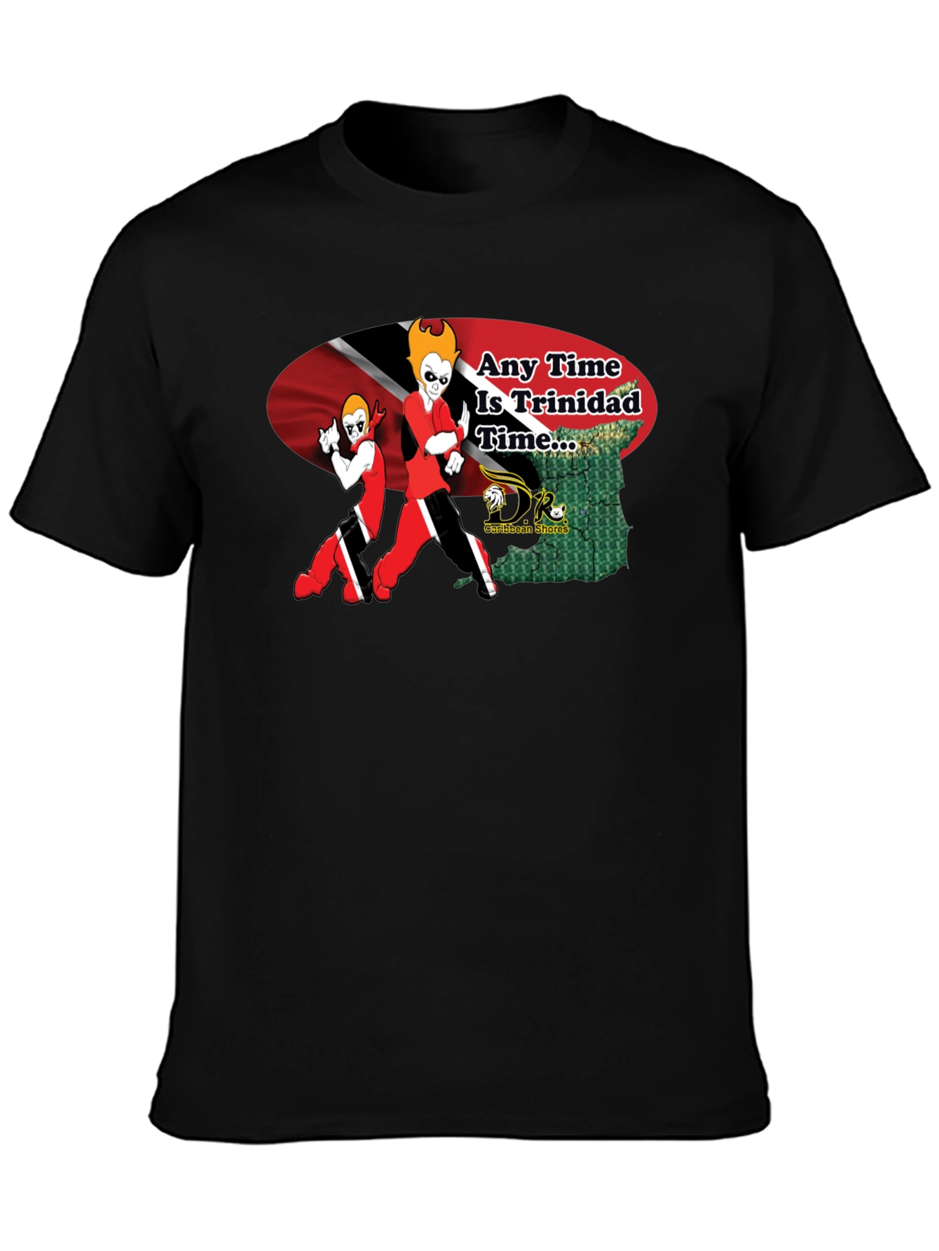 Any Time Is Trinidad Time Black T-Shirt