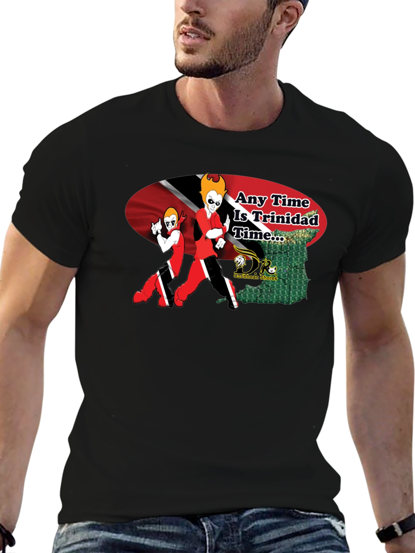 Any Time Is Trinidad Time Black T-Shirt