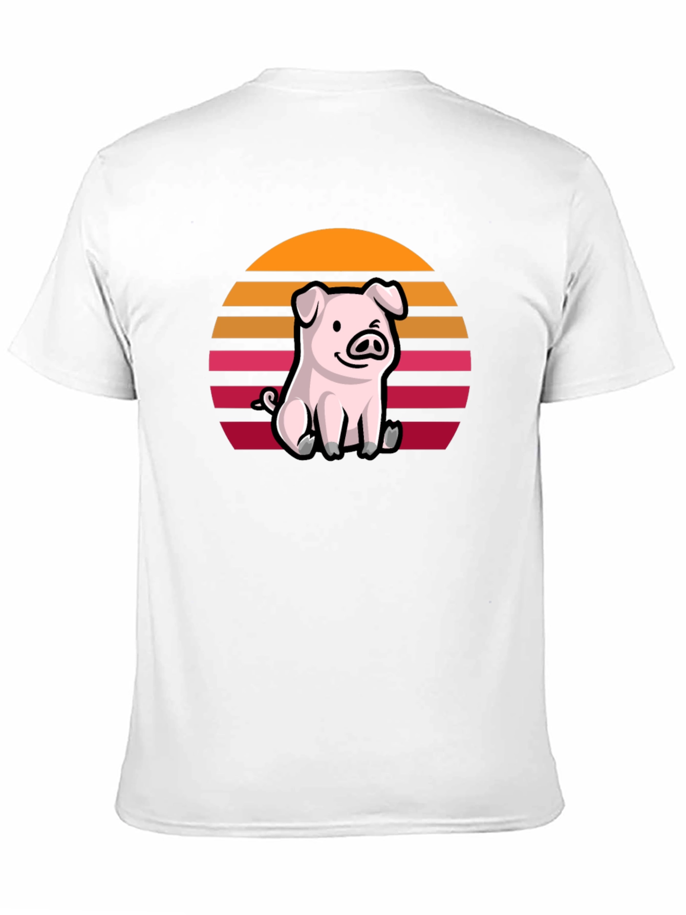 Cute Pig Sunset Graphic T-Shirt
