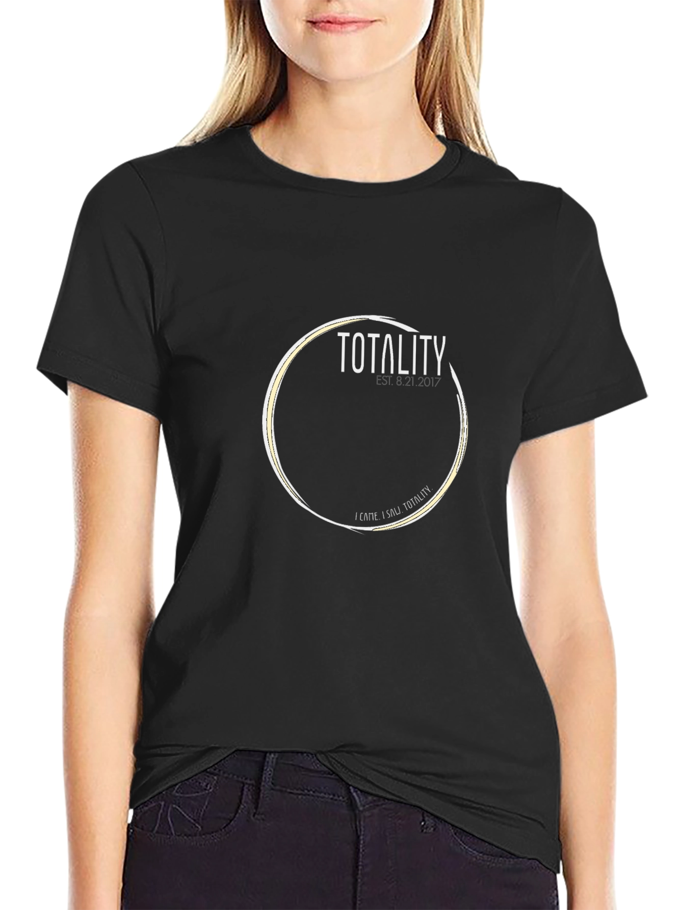 Totality Graphic Print Black T-Shirt