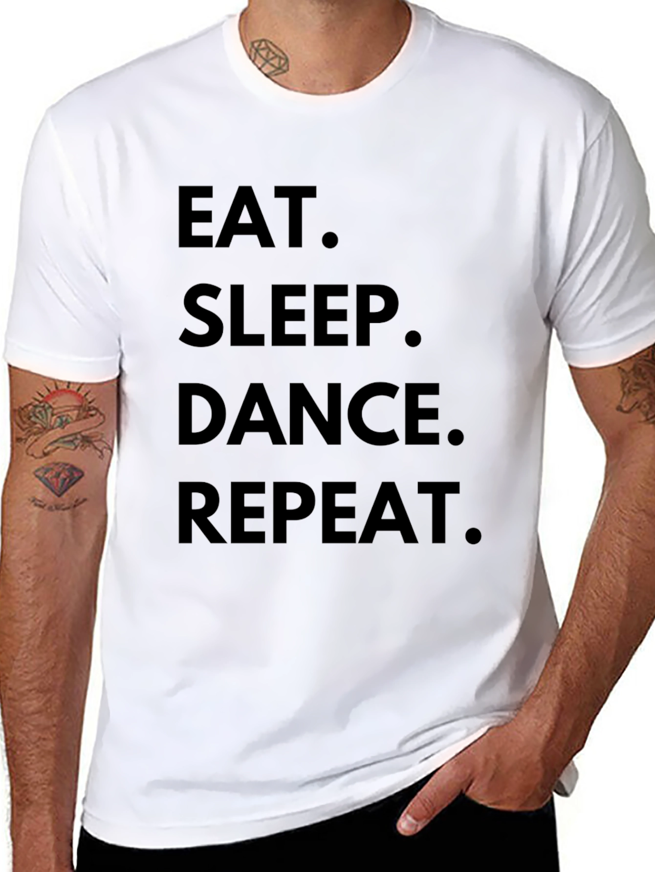 Eat Sleep Dance Repeat Black Graphic T-Shirt