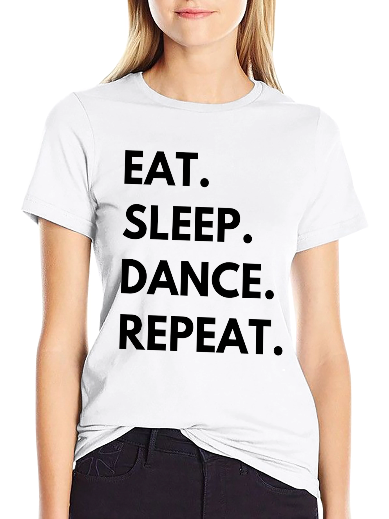 Eat Sleep Dance Repeat Black Graphic T-Shirt