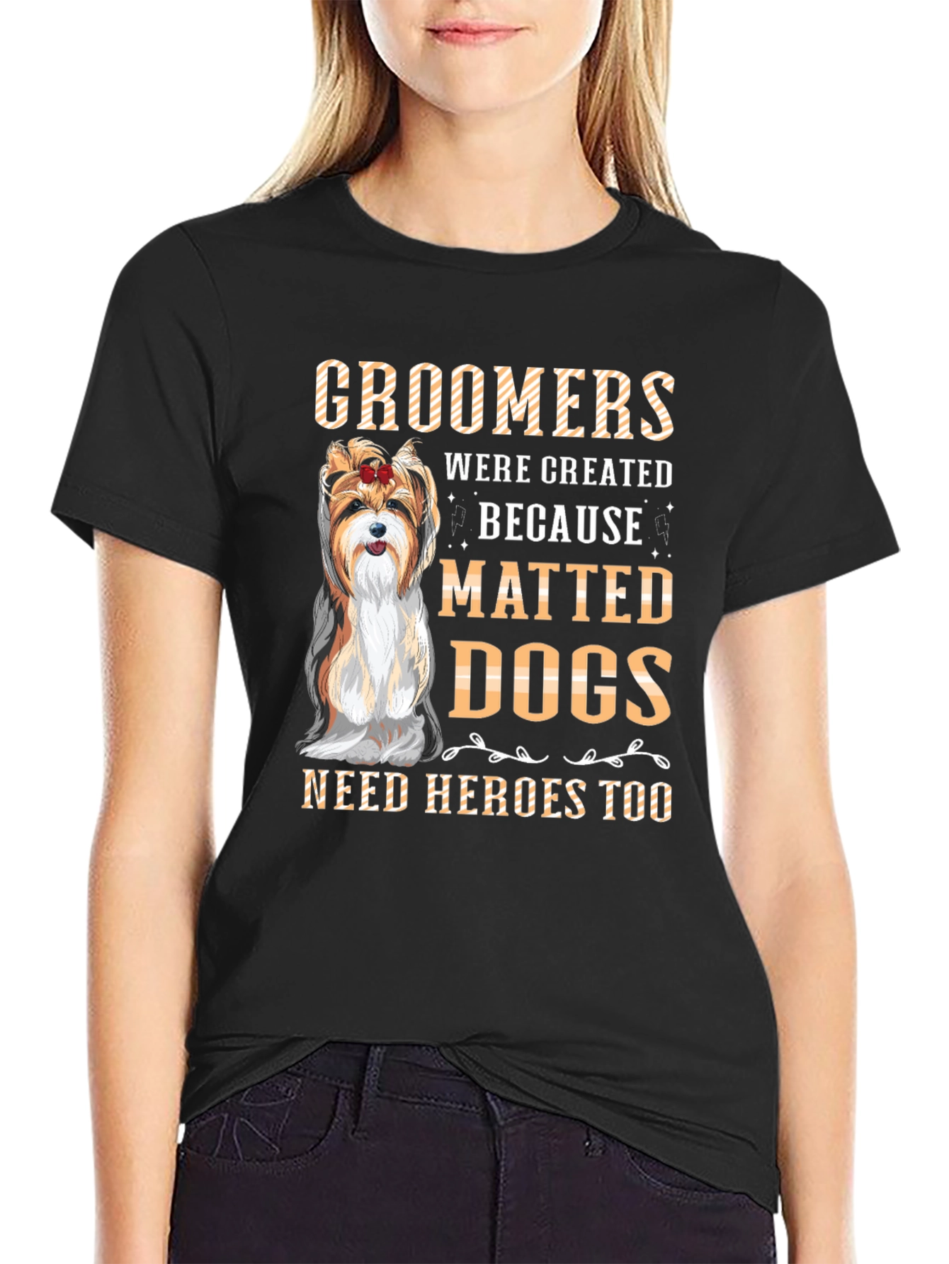Groomer Dog Lover T-Shirt -  Matted Dogs Need Heroes