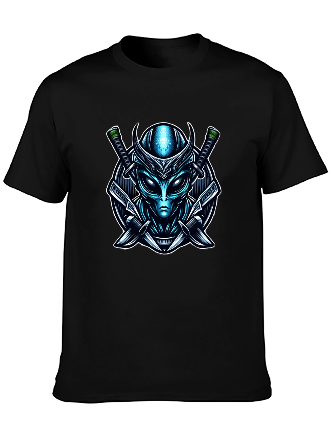 Alien Samurai Graphic Tee - Sci-Fi Warrior T-Shirt