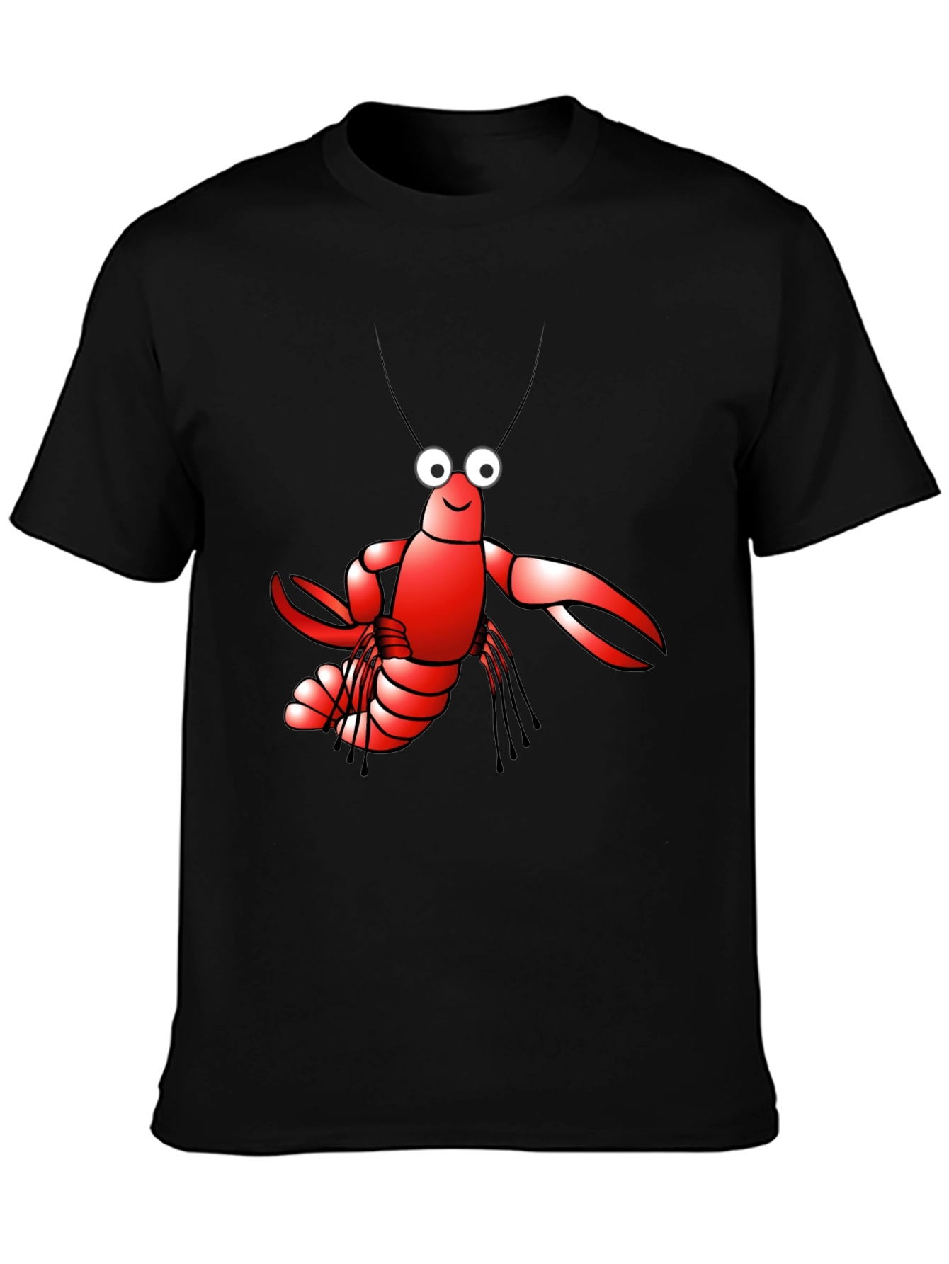 Lobster Graphic Tee - Black Cotton T-Shirt